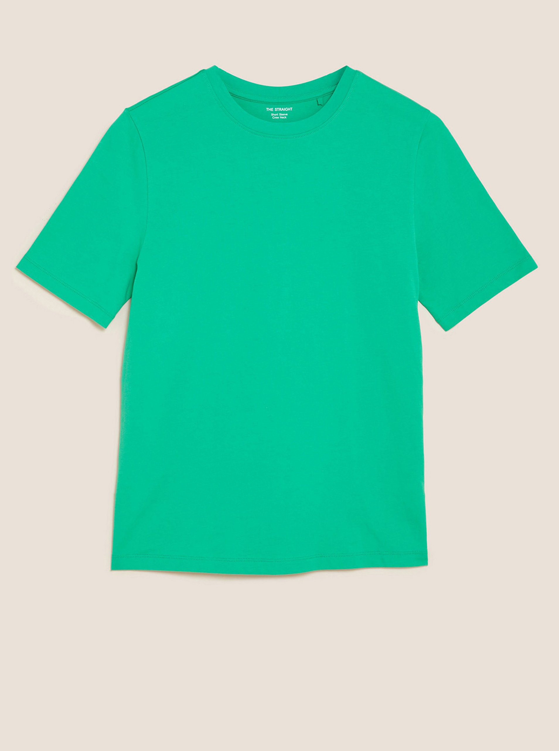 Lacno Tričko z čistej bavlny, rovný strih Marks & Spencer zelená