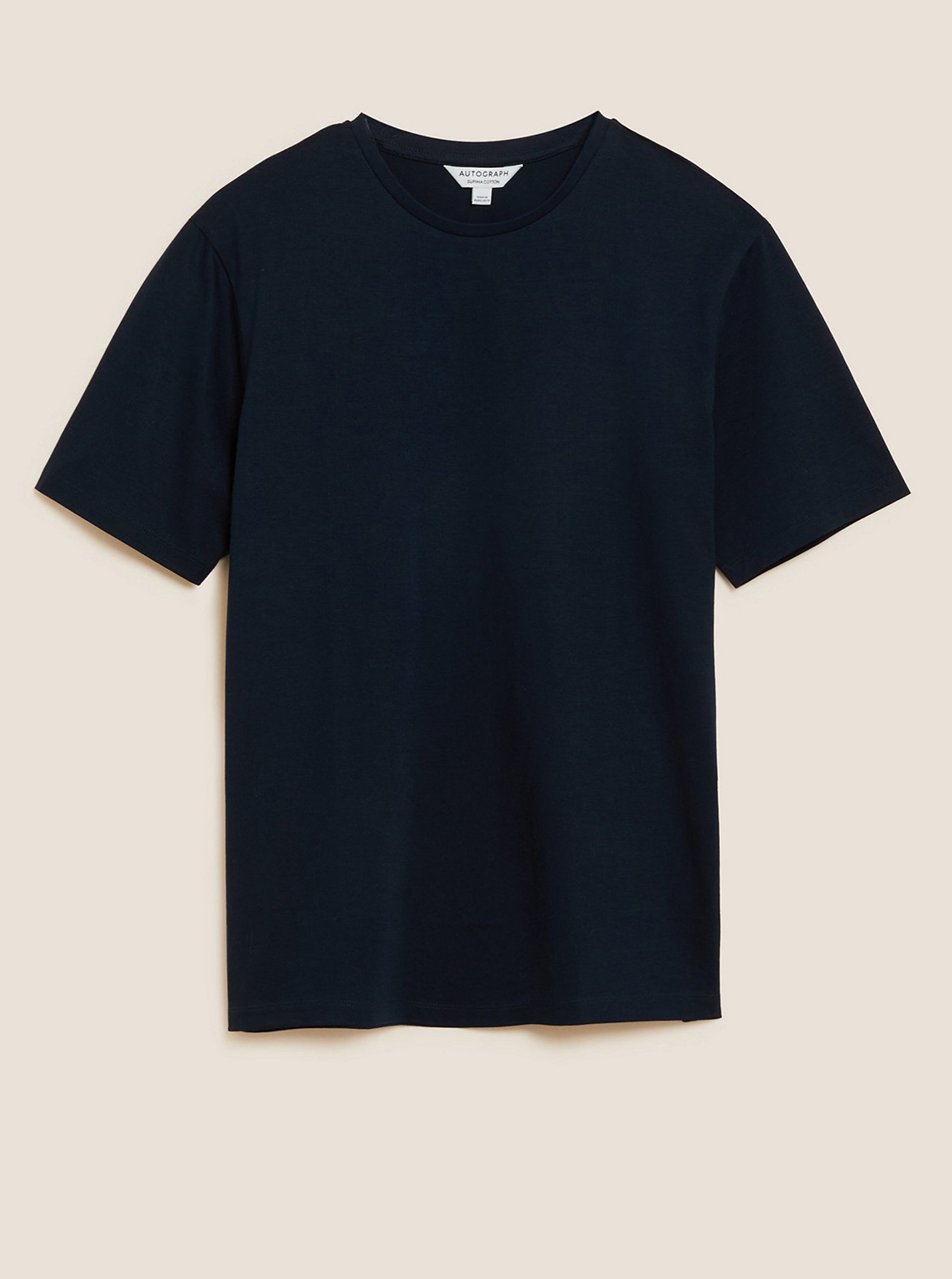 Levně Tričko z prémiové bavlny, úzký střih Marks & Spencer námořnická modrá