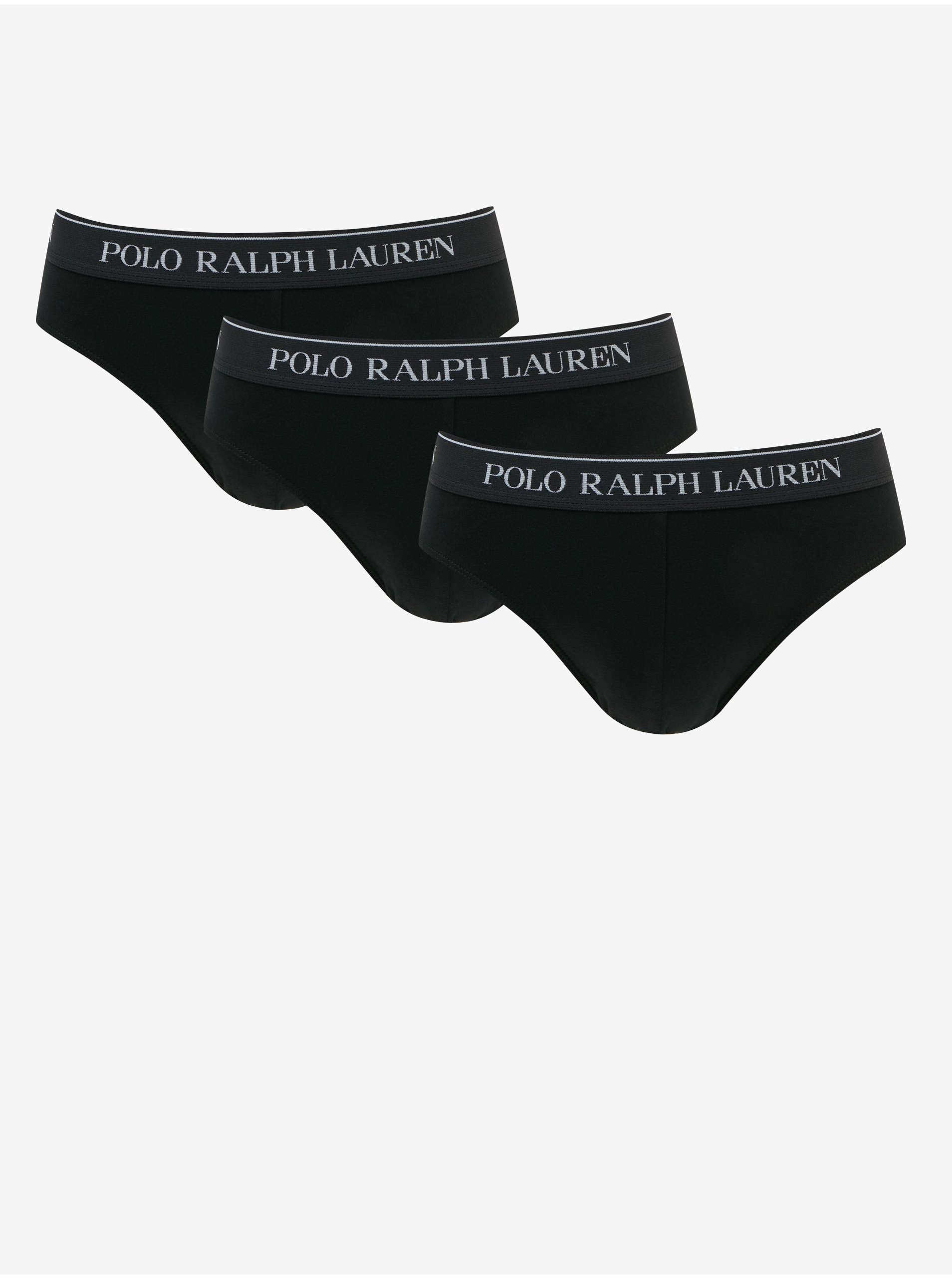 Lacno Sada troch slipov v čiernej farbe Ralph Lauren