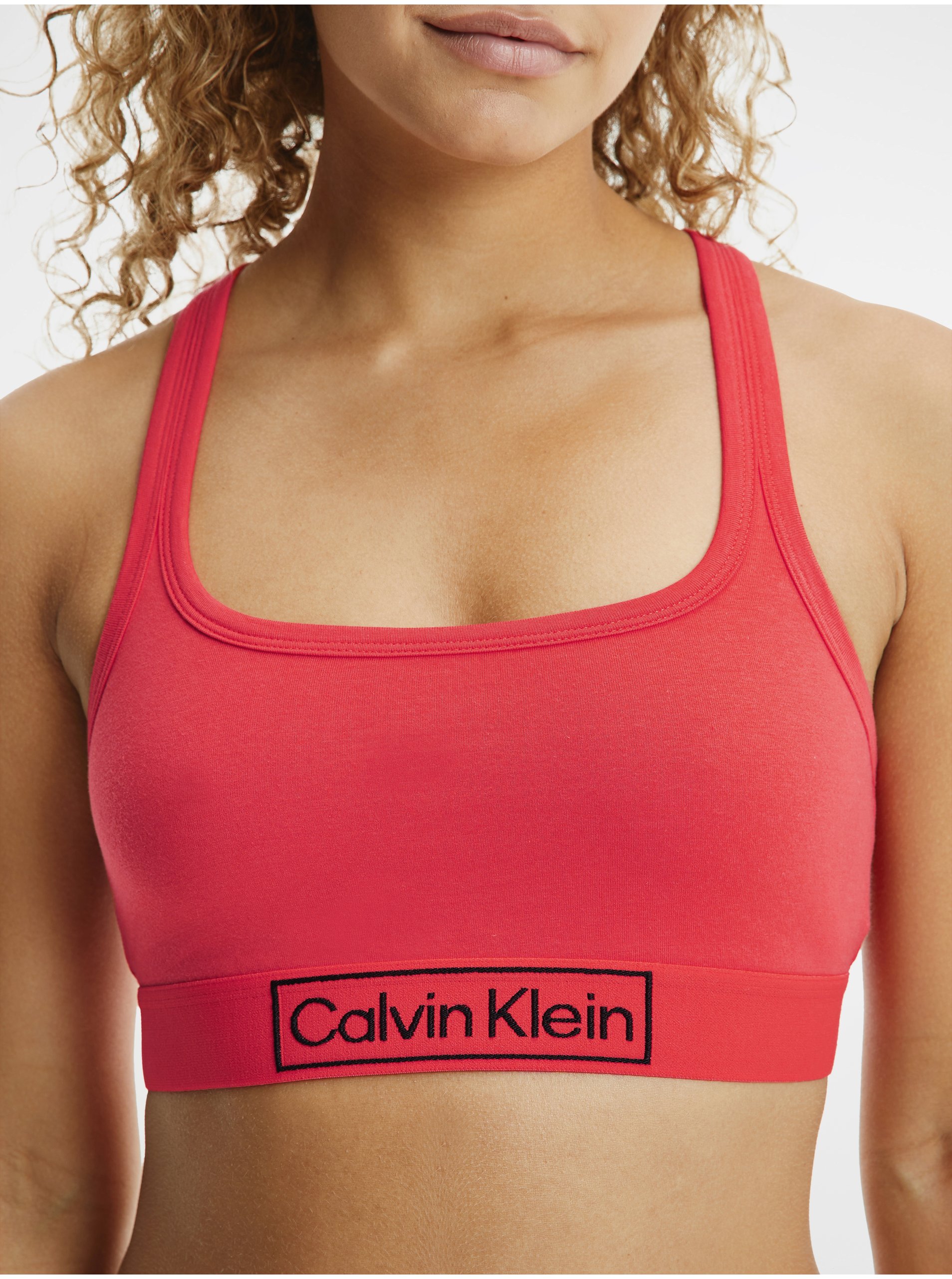 Lacno Červená dámska podprsenka Calvin Klein Underwear