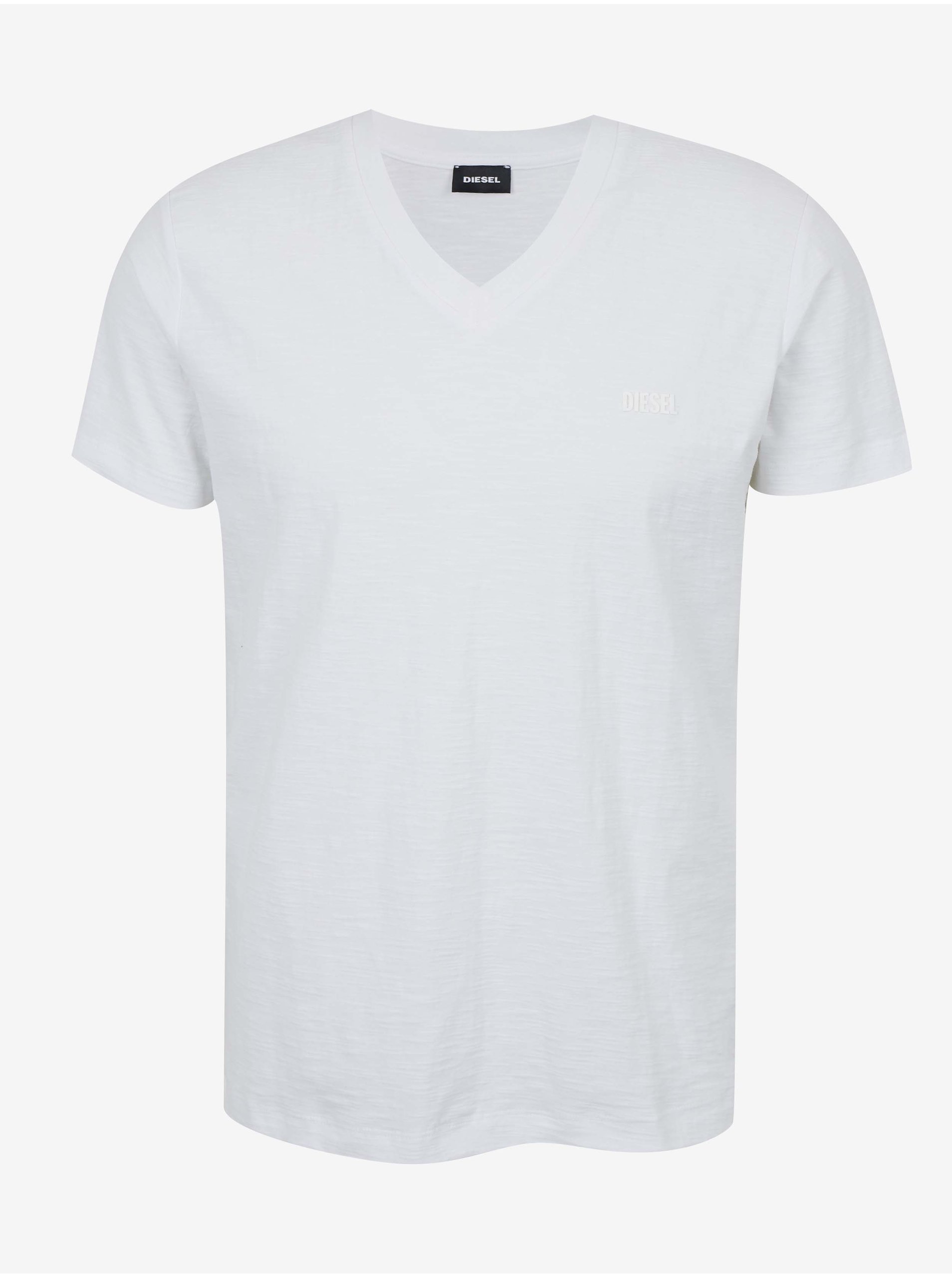 Levně Bílé pánské tričko Diesel Ranis