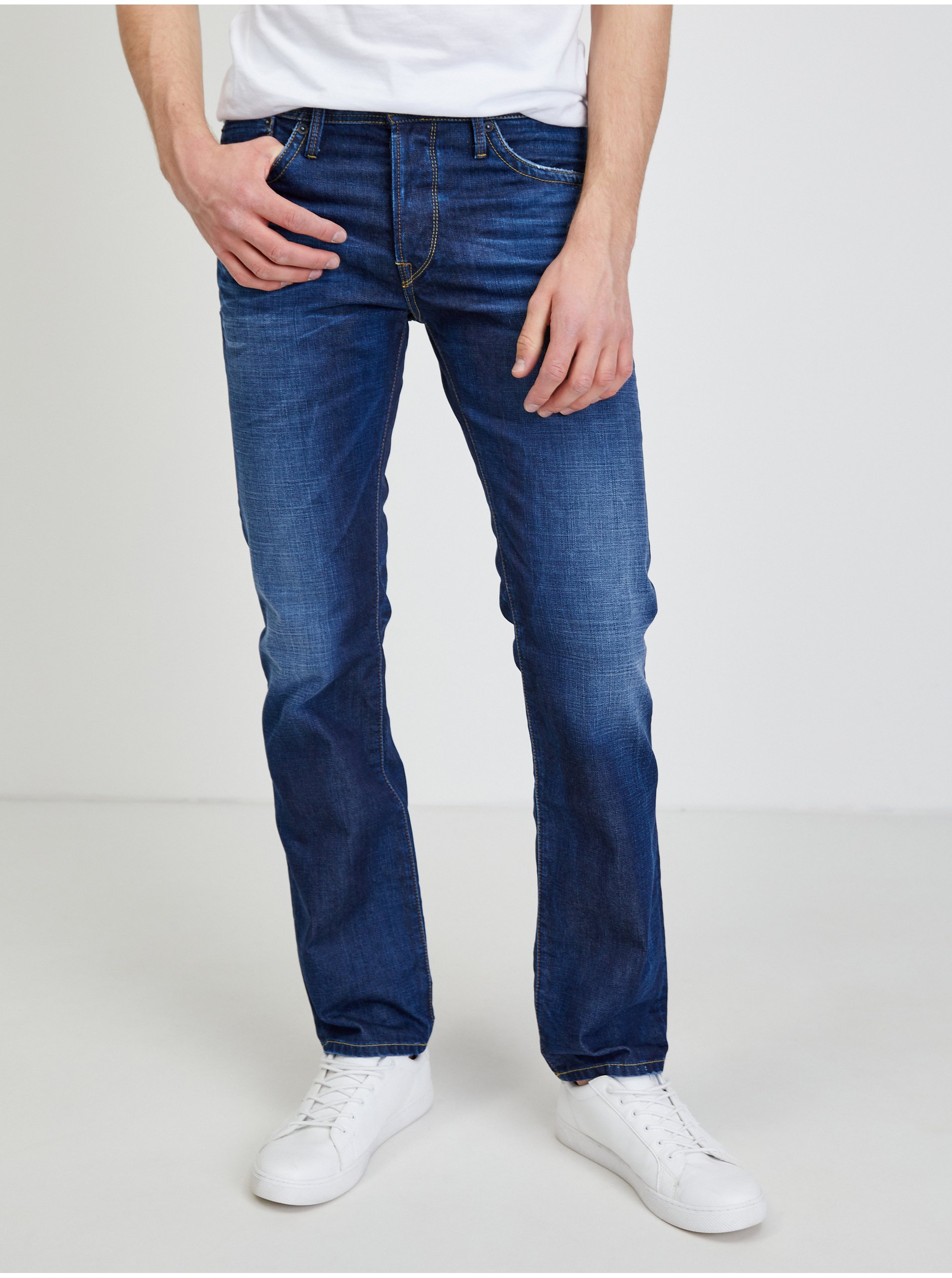 E-shop Tmavě modré pánské straight fit džíny Pepe Jeans Talbot
