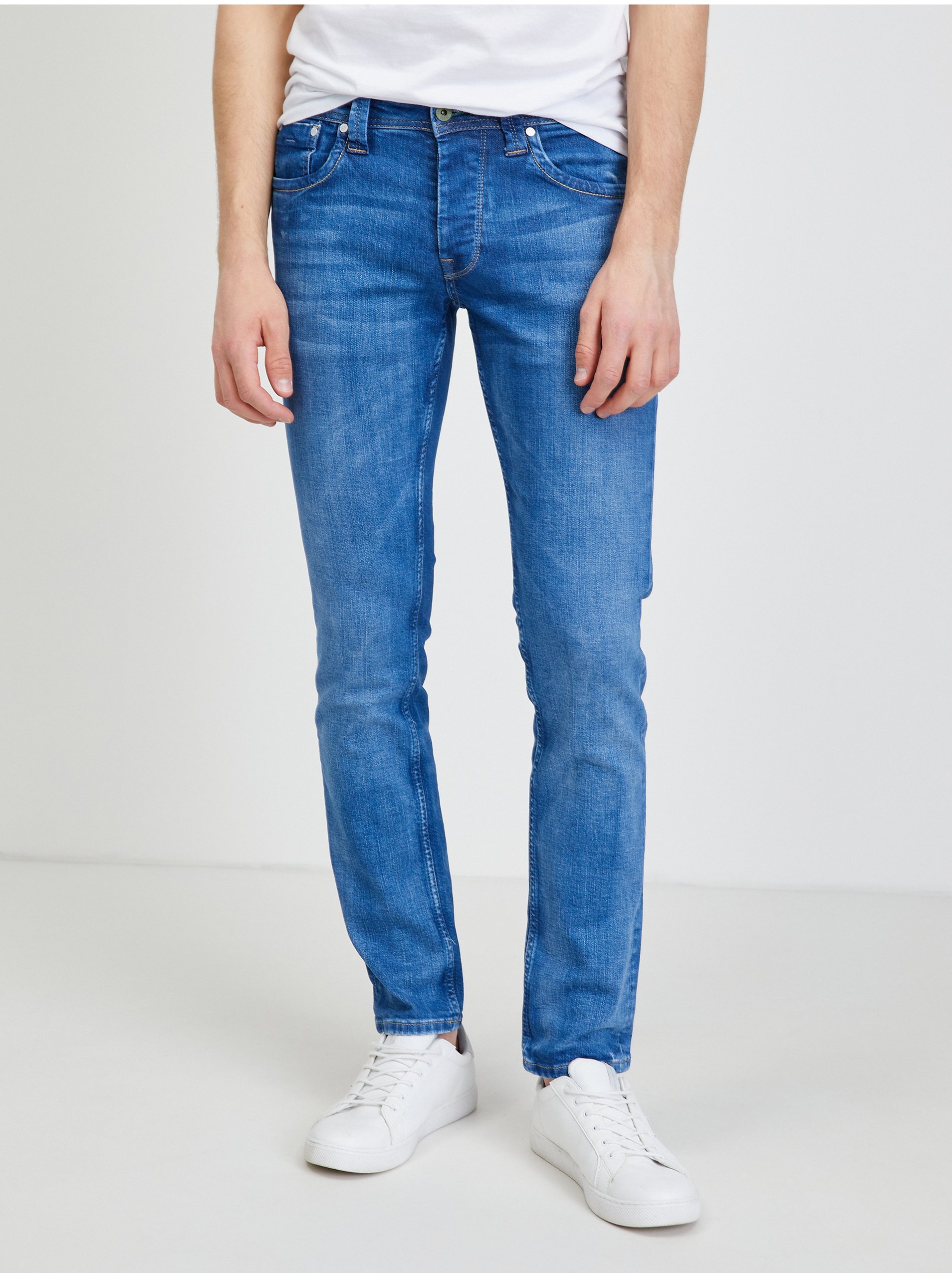 E-shop Modré pánské slim fit džíny Pepe Jeans Cash