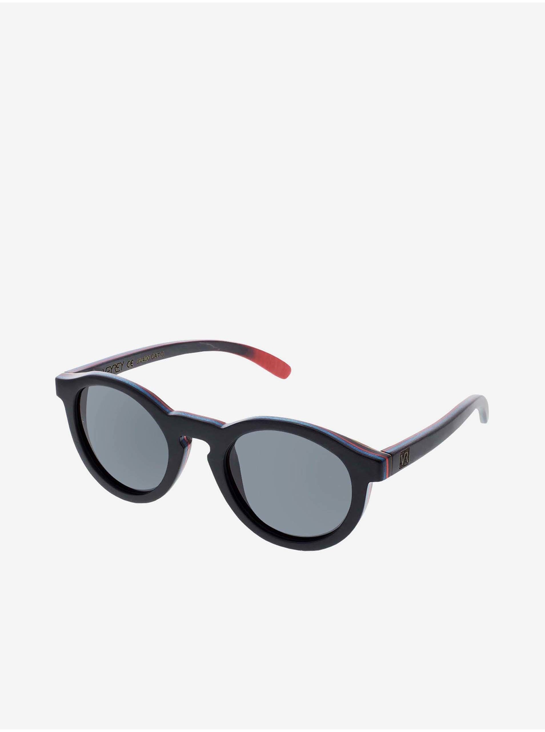 Lacno VeyRey Slnečné okuliare drevené polarizačné oválne Hornbeam čierne sklá
