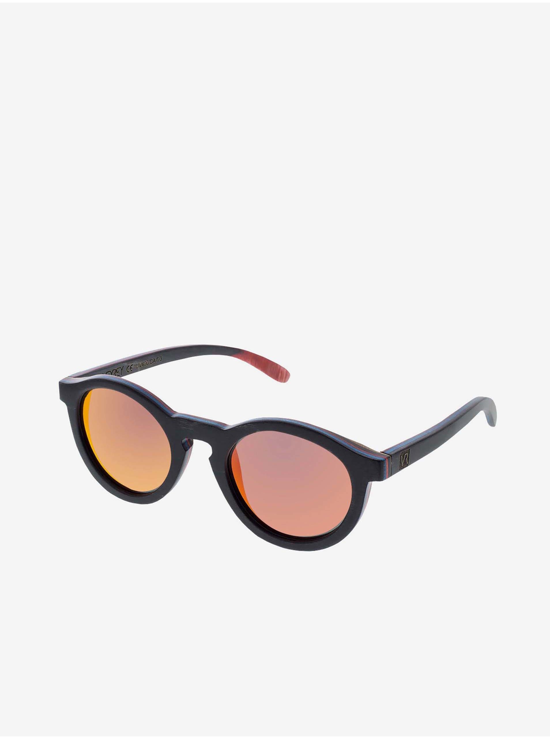 Lacno VeyRey Slnečné okuliare drevené polarizačné oválne Hornbeam červené sklá
