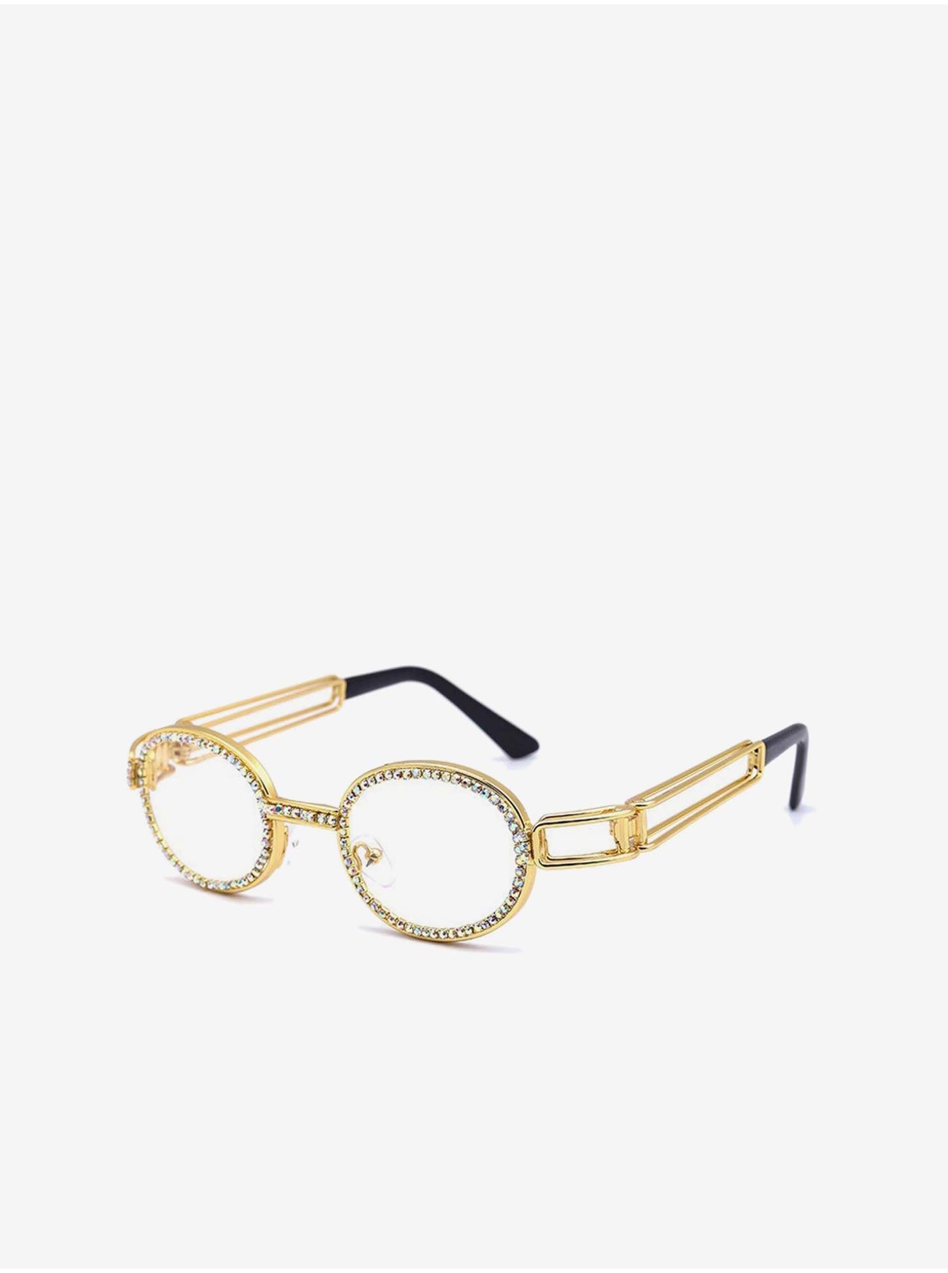 Levně VeyRey Brýle s čirými skly oválné Clair zlaté