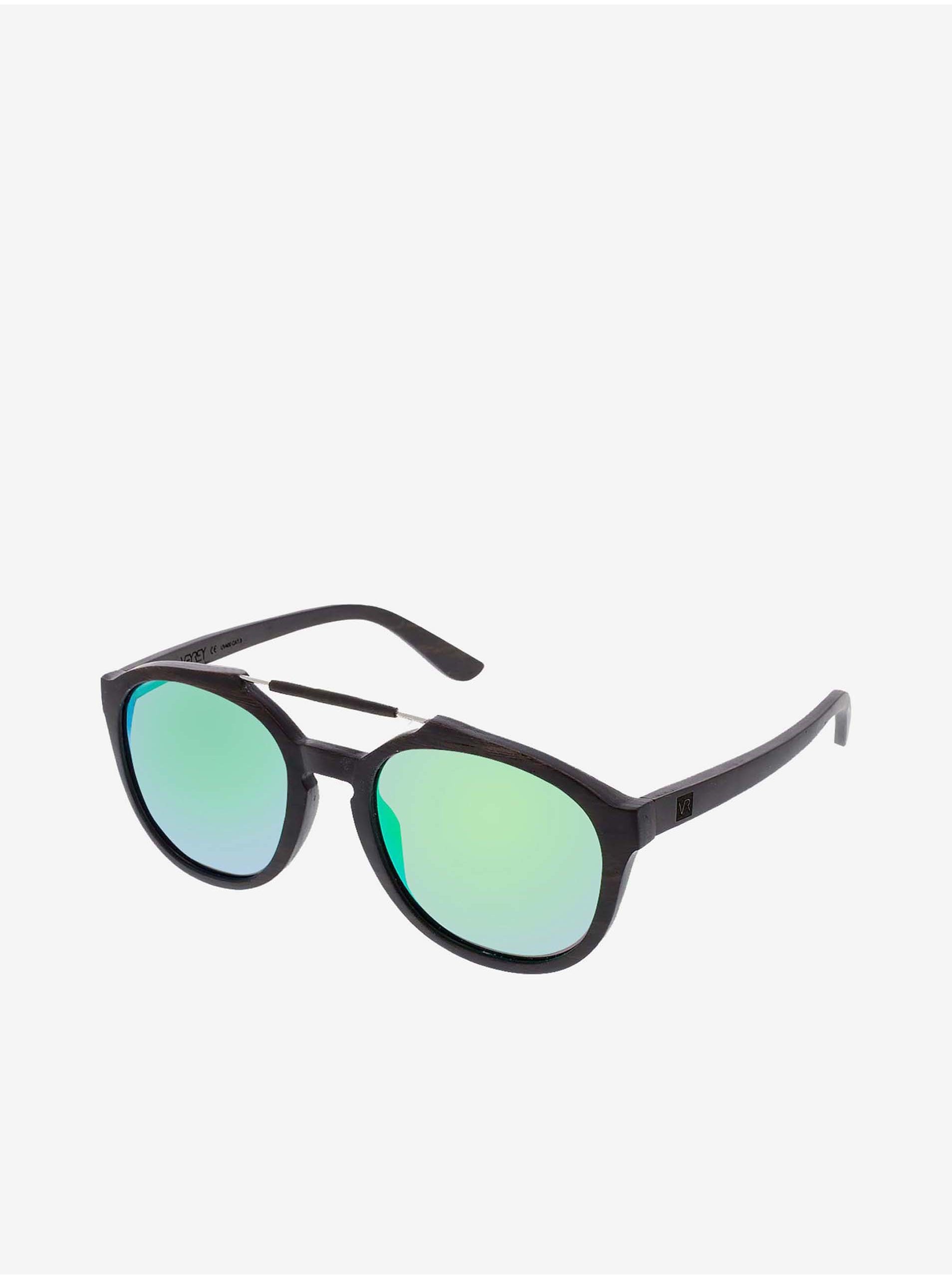 Levně VeyRey Sluneční brýle dřevěné polarizační oválné Maple zelené