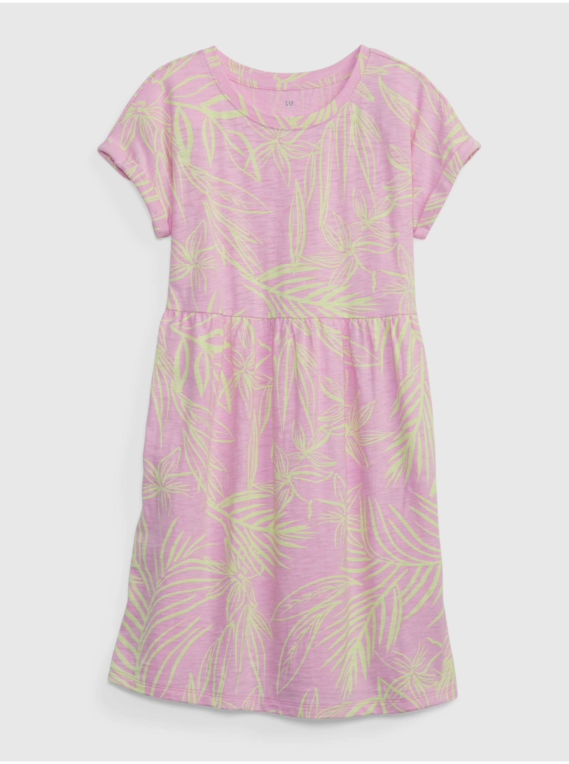 Levně Růžové holčičí šaty bavlněné šaty GAP