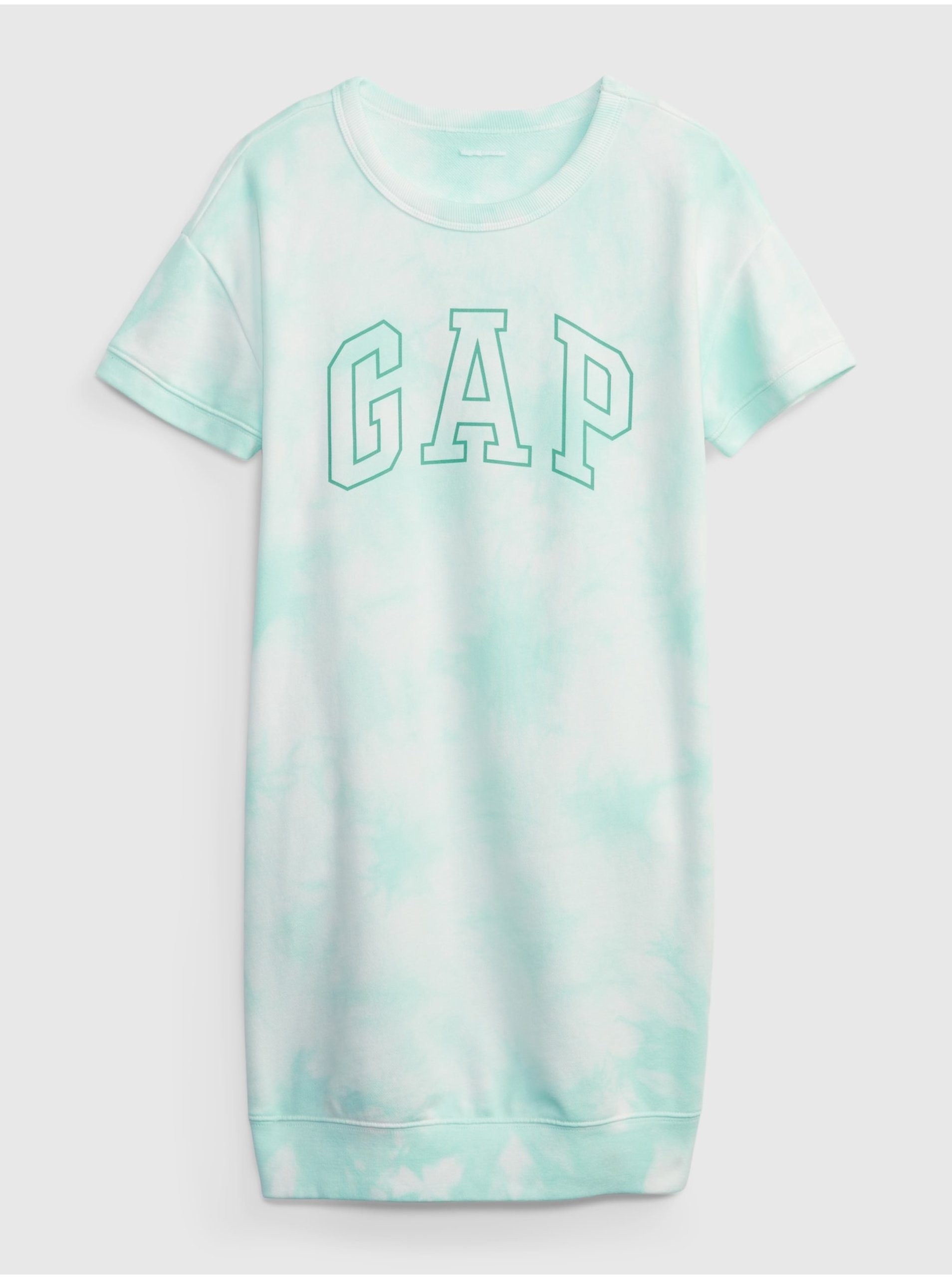 E-shop Zelené holčičí šaty šaty french terry logo GAP