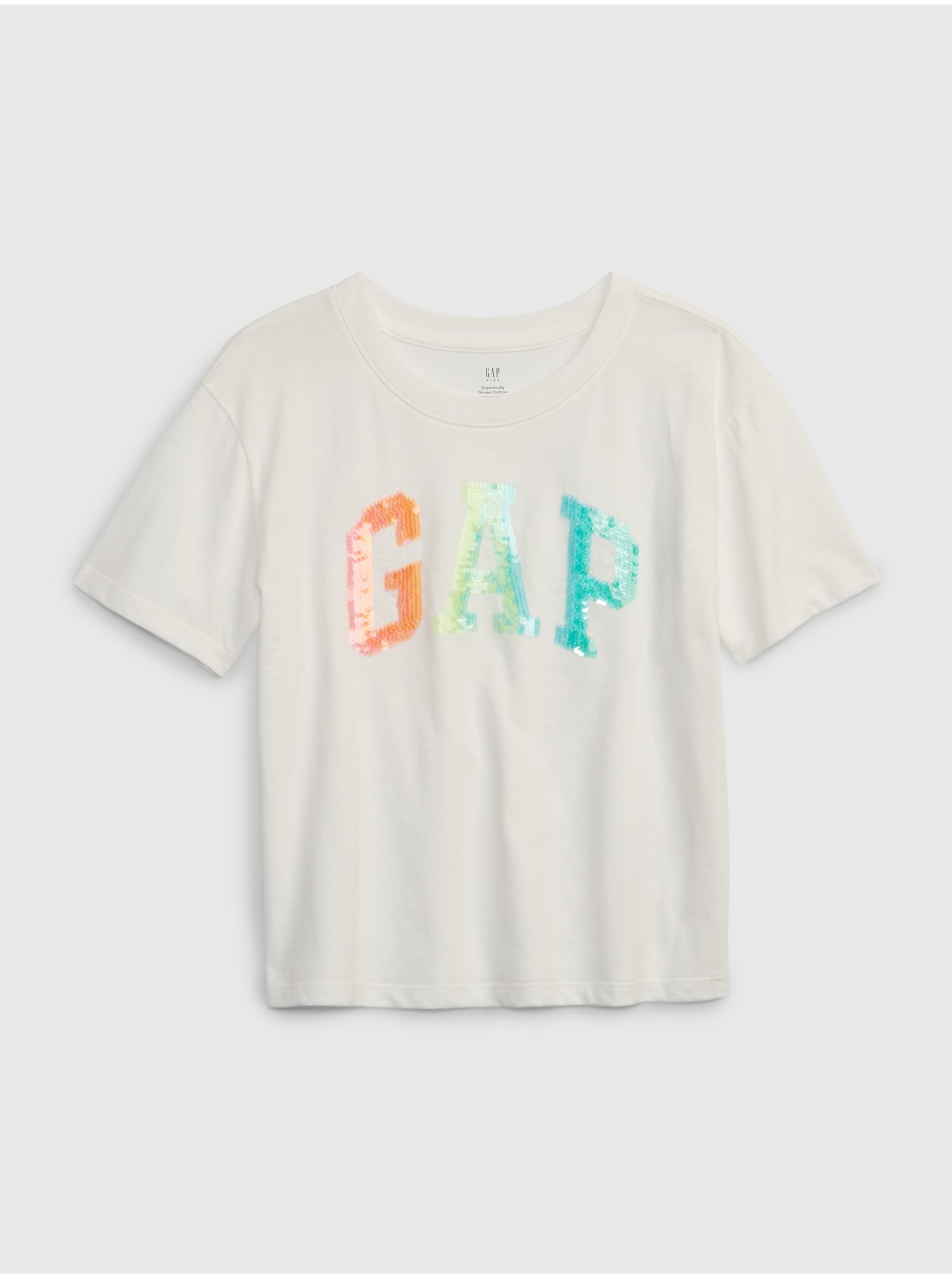 Levně Bílé holčičí tričko organic logo GAP