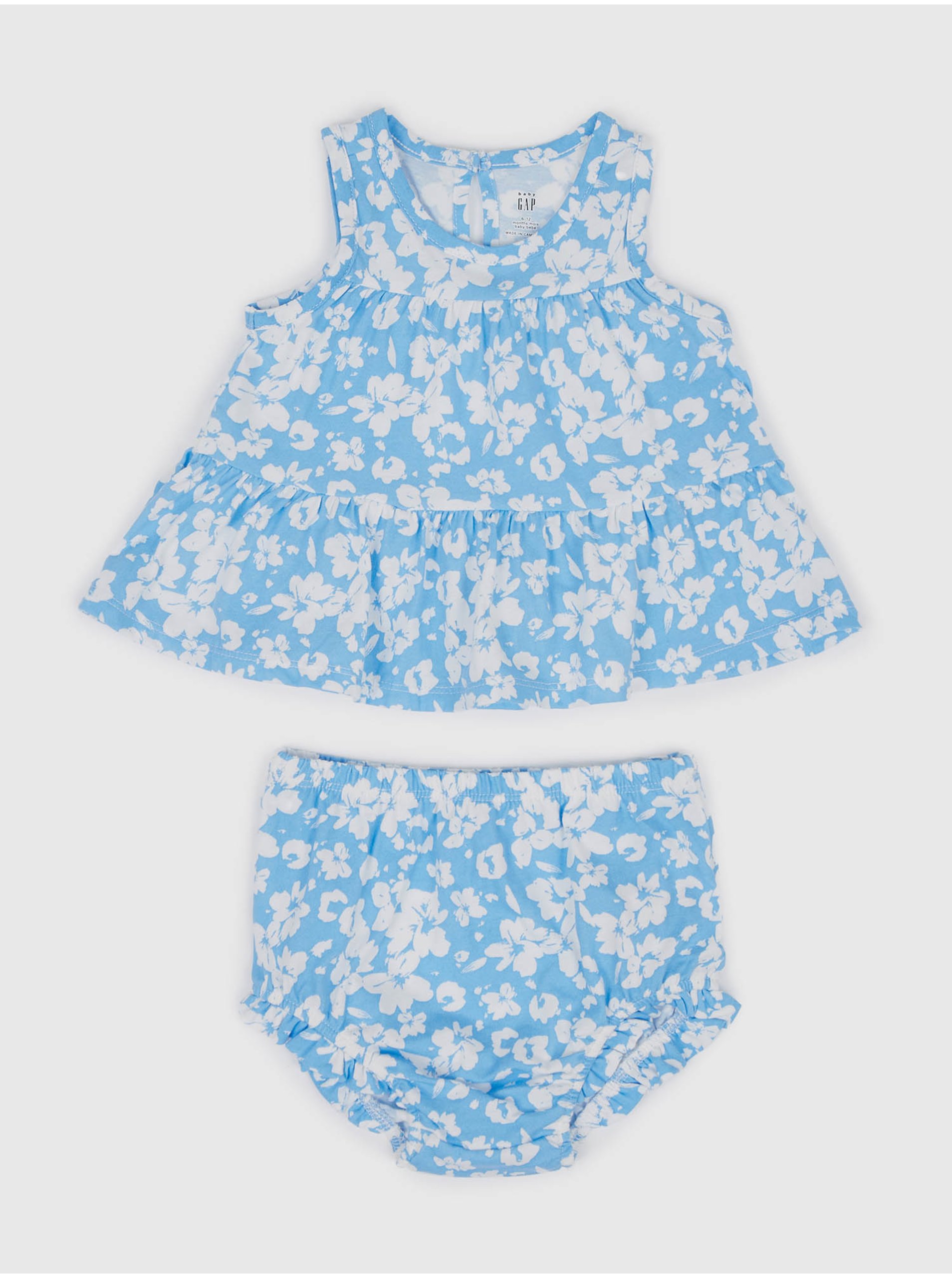 Lacno Modrý detský vzorovaný set top a šortky GAP baby