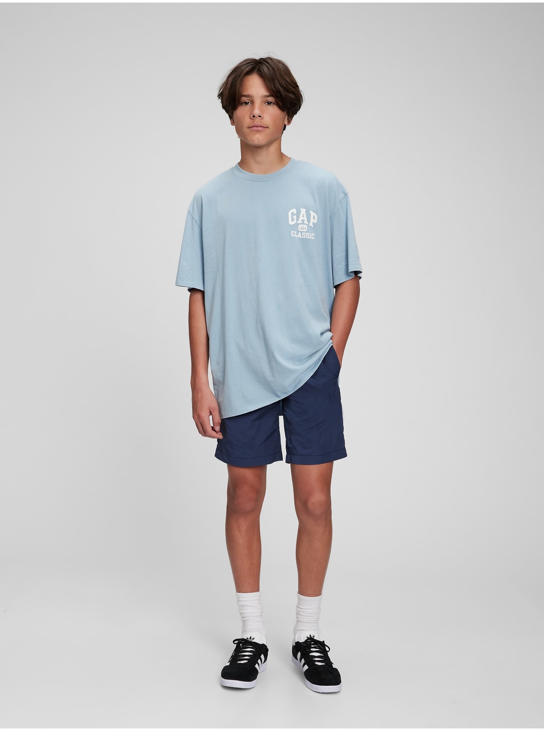 Levně Modré klučičí tričko Teen organic GAP
