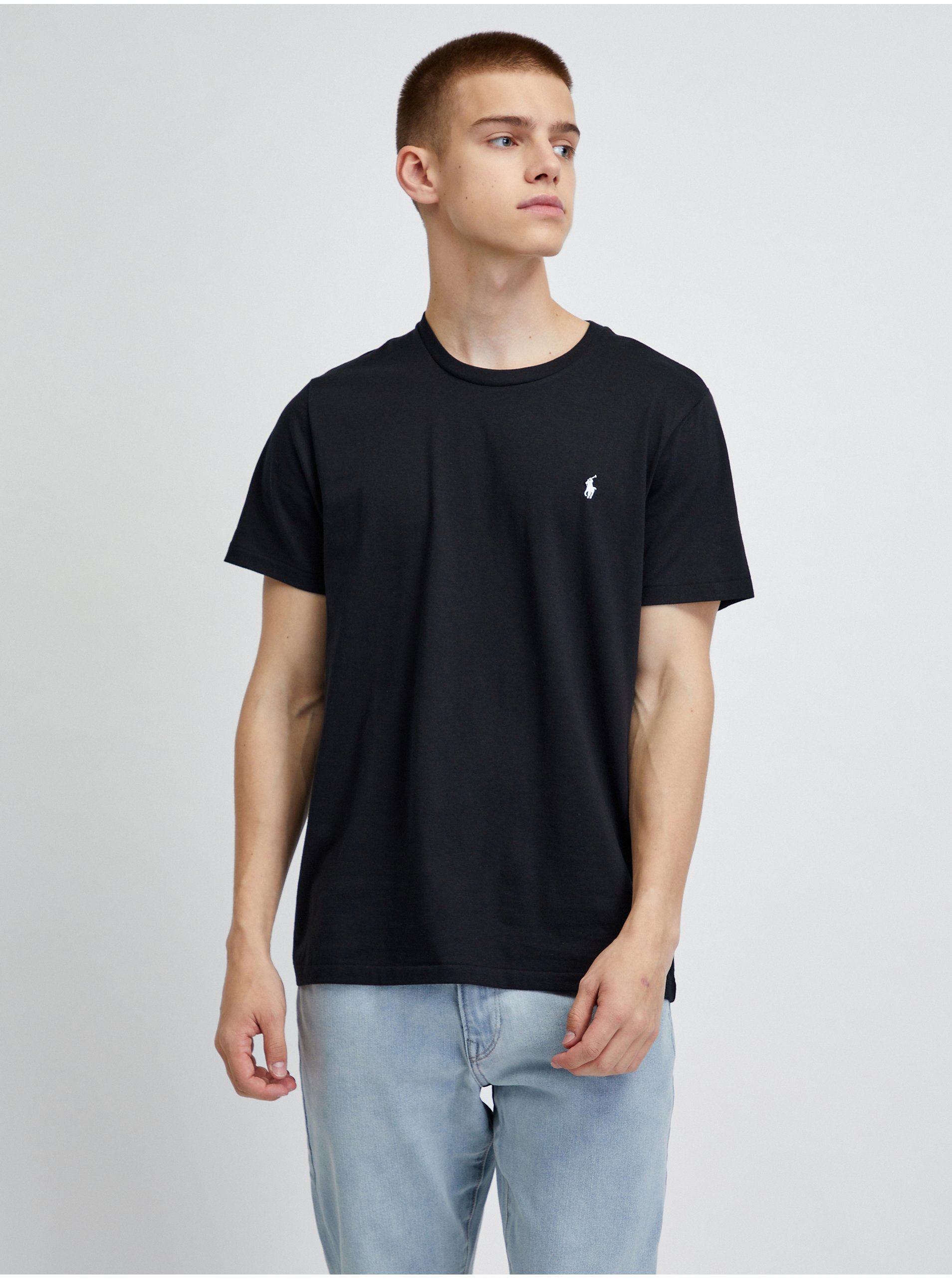 Lacno Čierne pánske basic tričko Ralph Lauren