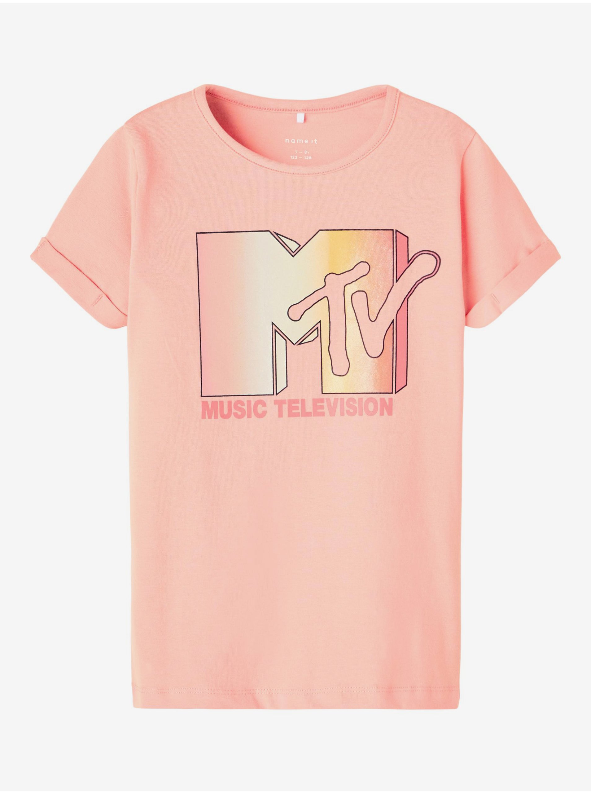 Levně Růžové holčičí tričko name it MTV