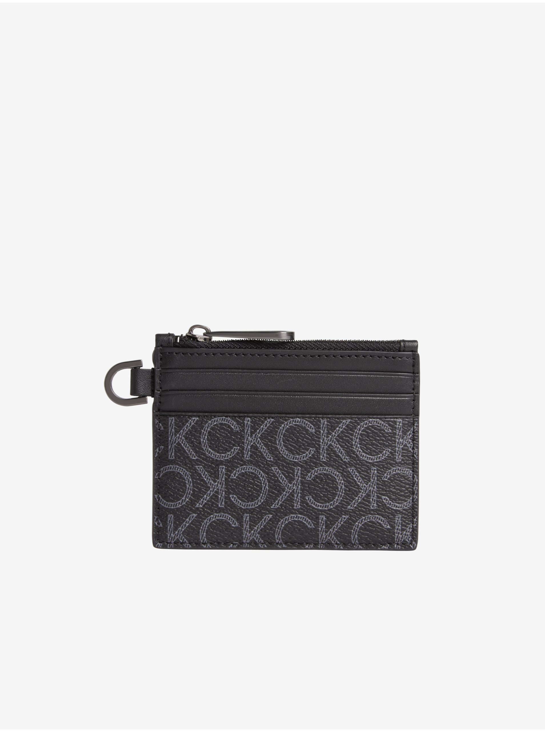Lacno Čierna pánska vzorovaná malá peňaženka Calvin Klein
