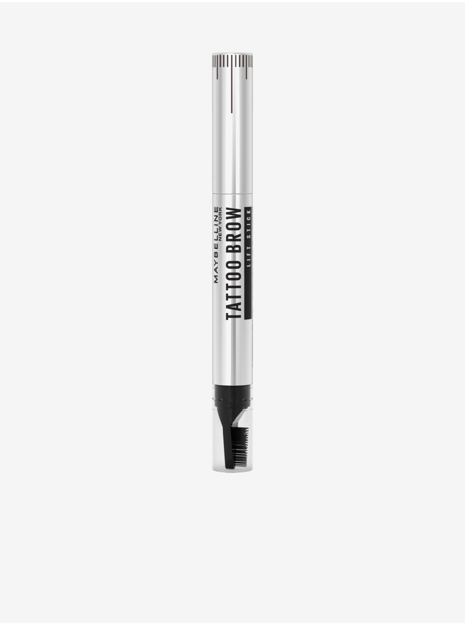 Levně Tmavě hnědá tužka na obočí s kartáčkem Maybelline New York Tattoo Brow Lift (1 g)