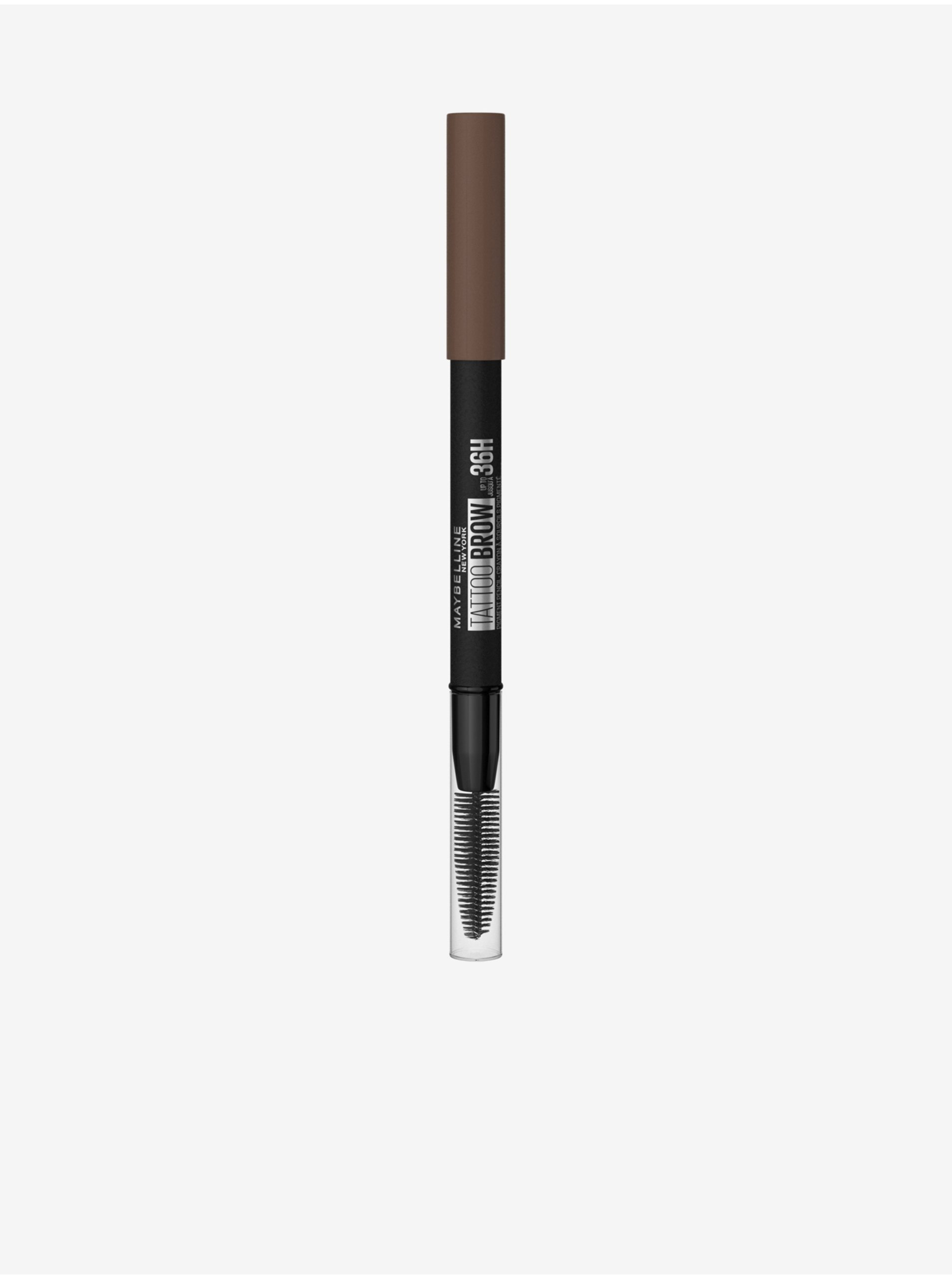 Levně Hnědá voděodolná dlouhotrvající tužka na obočí s kartáčkem Maybelline New York Tattoo Brow 36h Medium Brown (0,73 g)