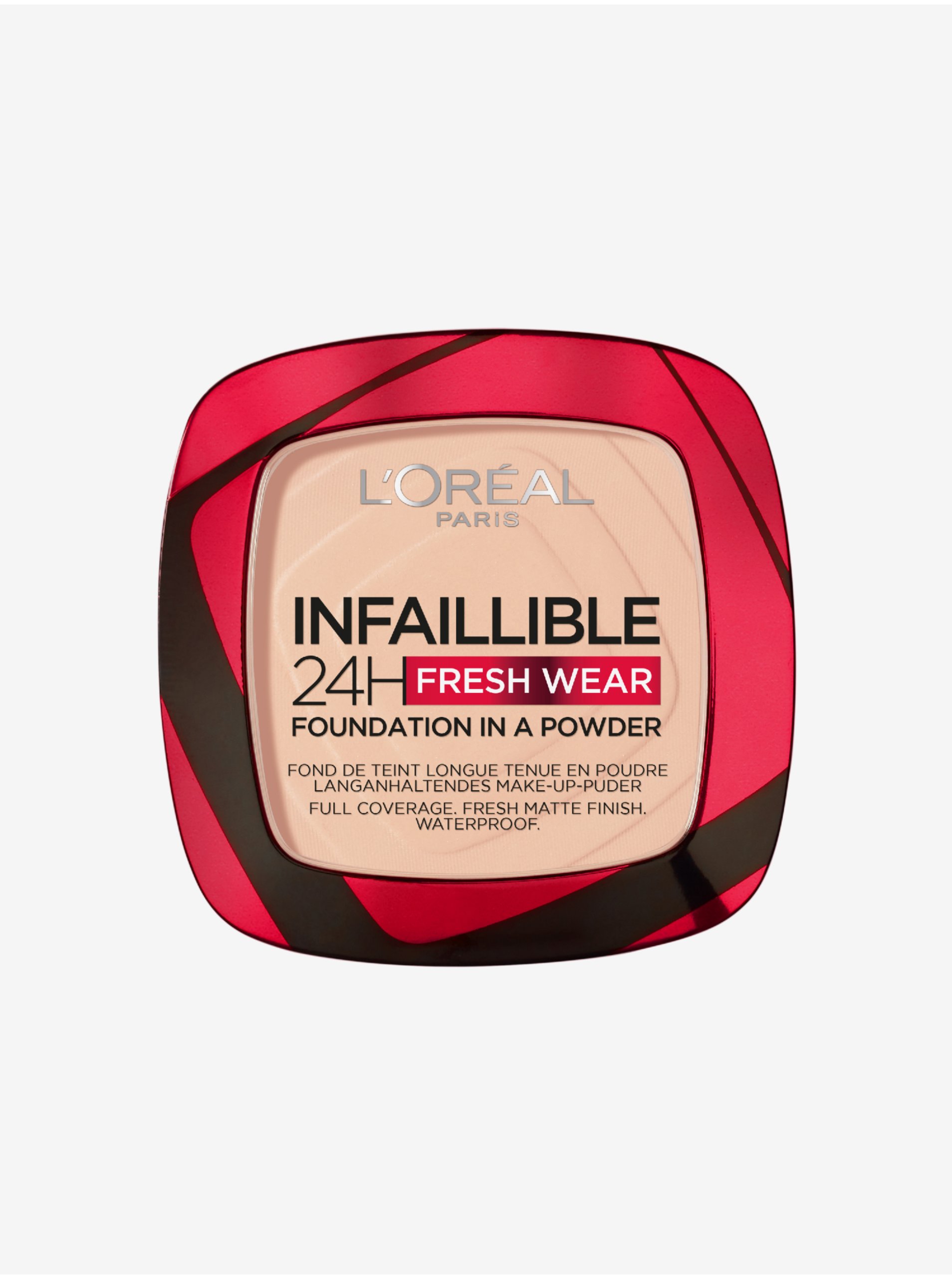 Levně Pudrový dlouhotrvající krycí make up se zmatňujícím efektem L´Oréal Paris Infaillible Fresh Wear 24H Rose Sand (9 g)
