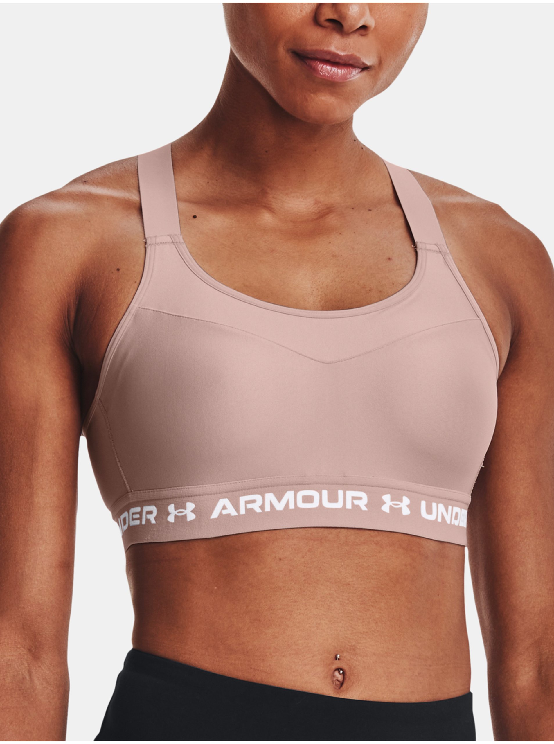 Levně Podprsenka Under Armour Armour High Crossback Bra - růžová