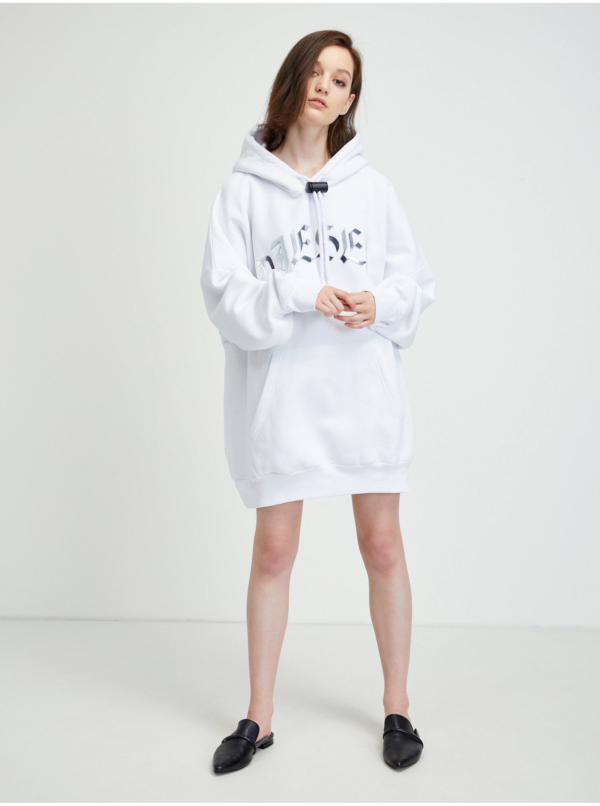 E-shop Biele mikinové šaty s kapucou Diesel Oxi