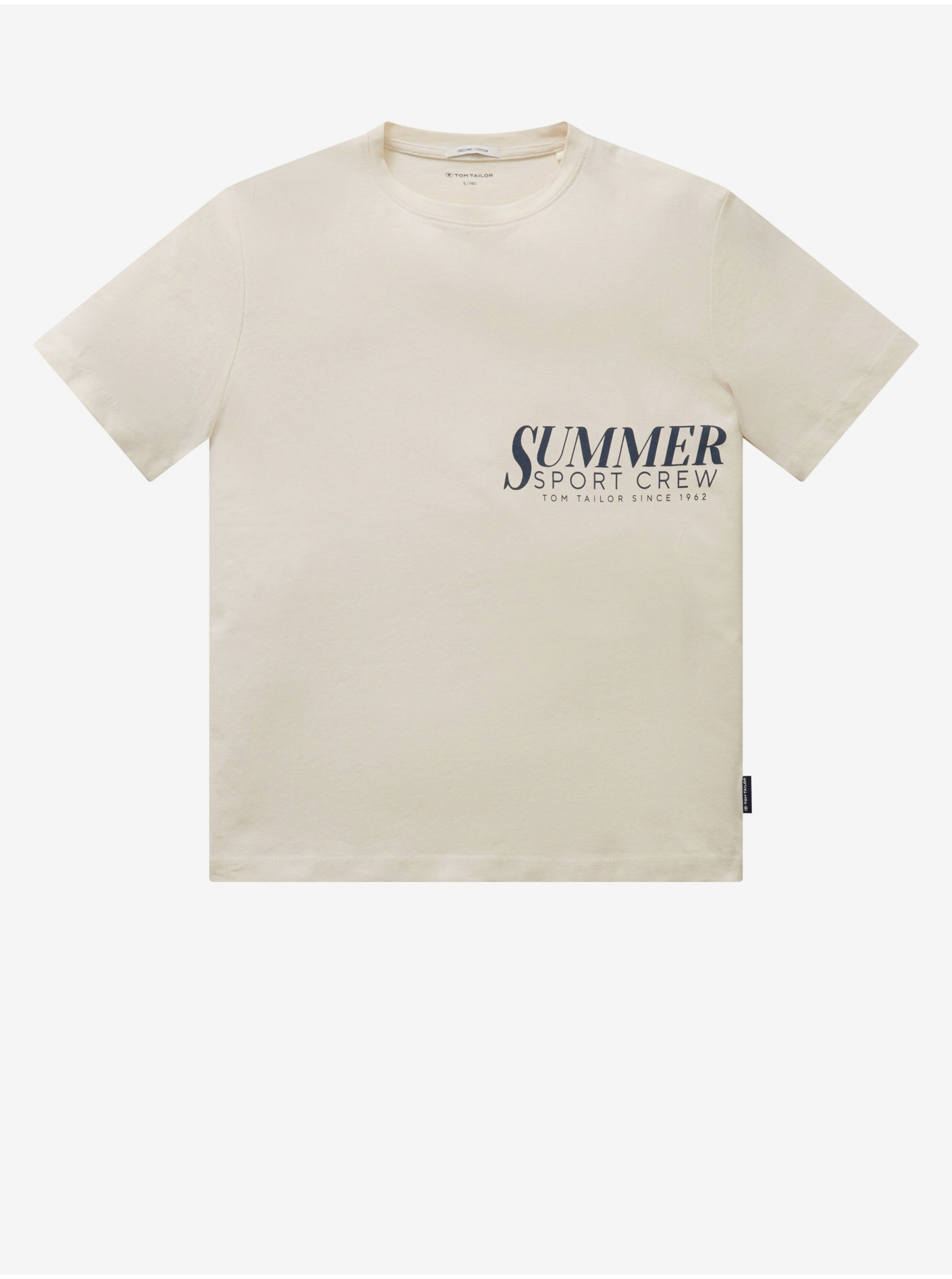 E-shop Krémové chlapčenské tričko Tom Tailor