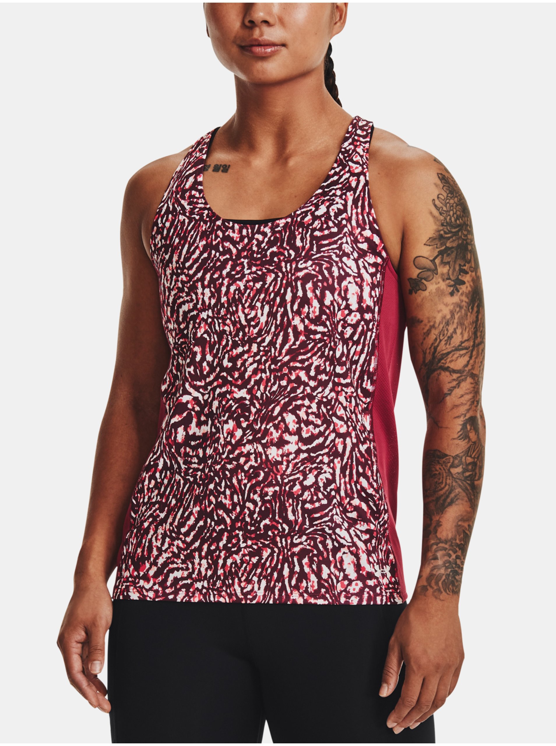 Lacno Tielko Under Armour UA Fly By Printed Tank-PNK