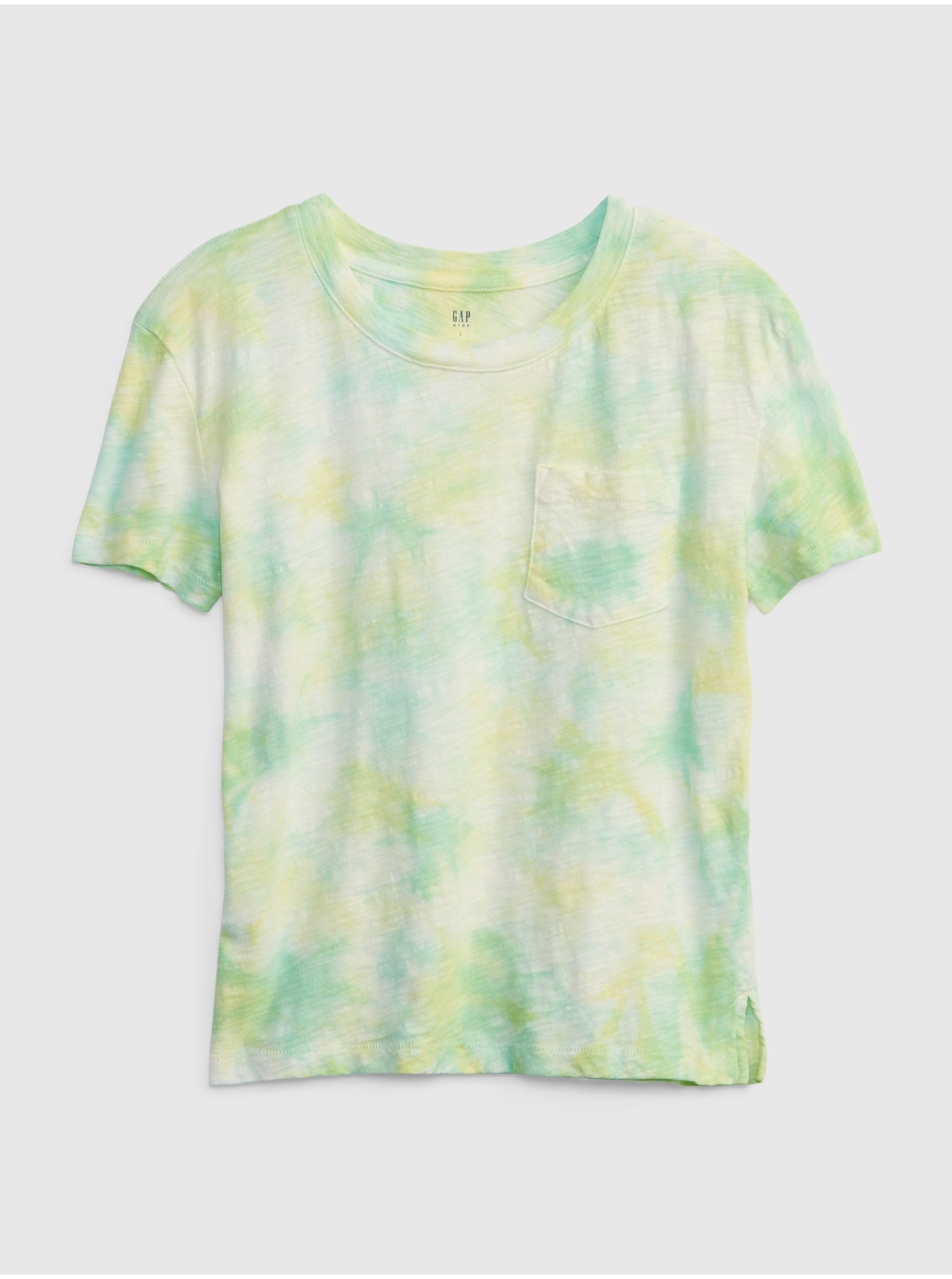 E-shop Zelené dievčenské tričko batikované organic GAP