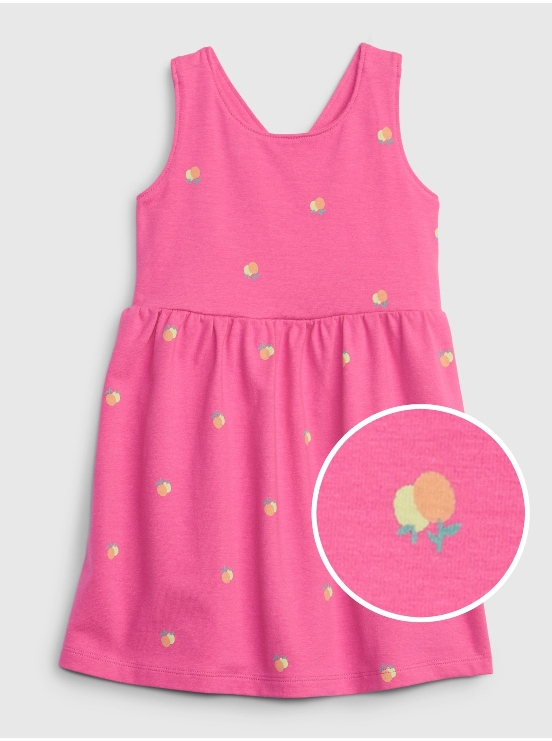 Levně Růžové holčičí šaty šaty z organické bavlny GAP