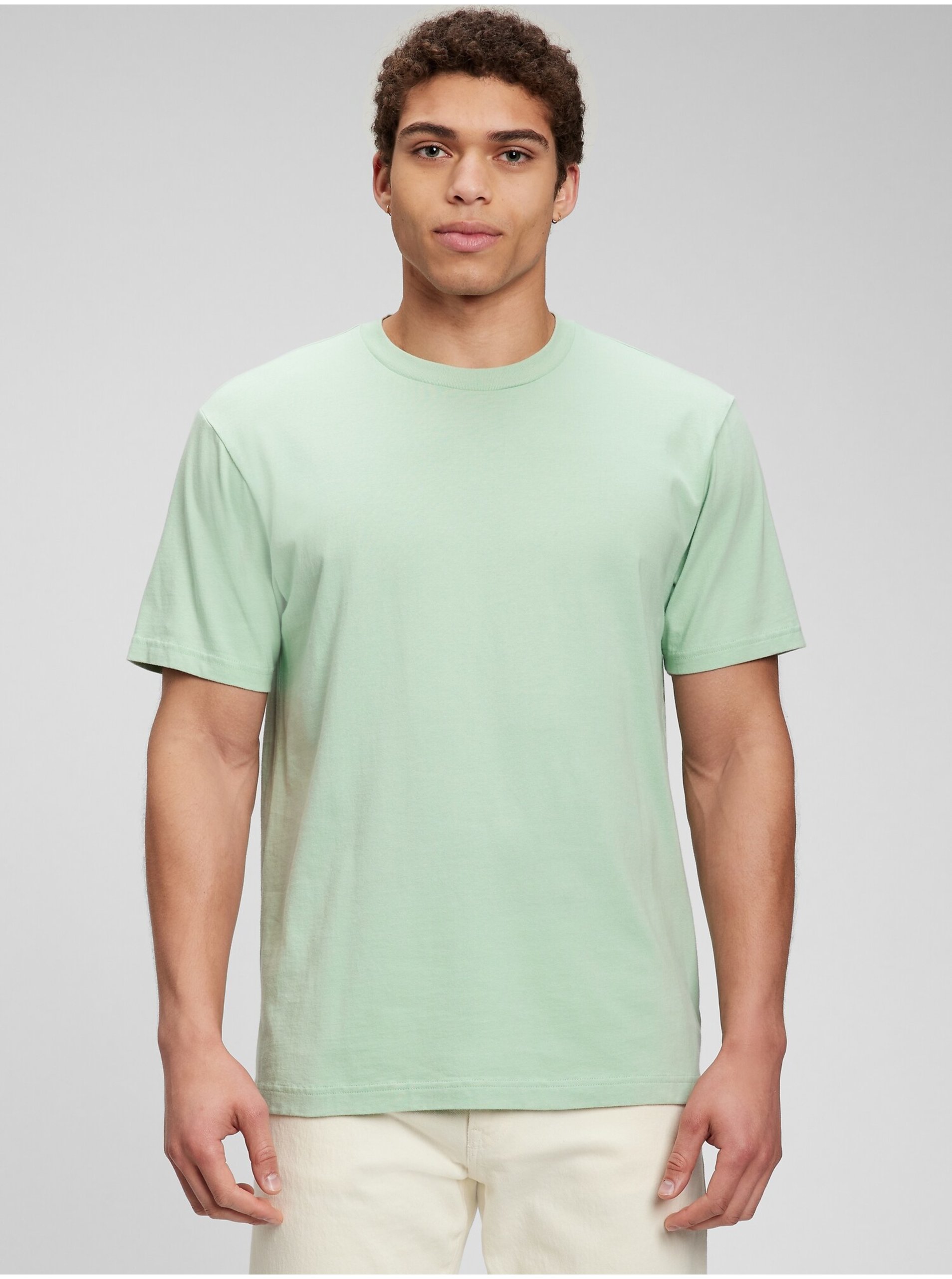 Levně Zelené pánské tričko z organické bavlny GAP