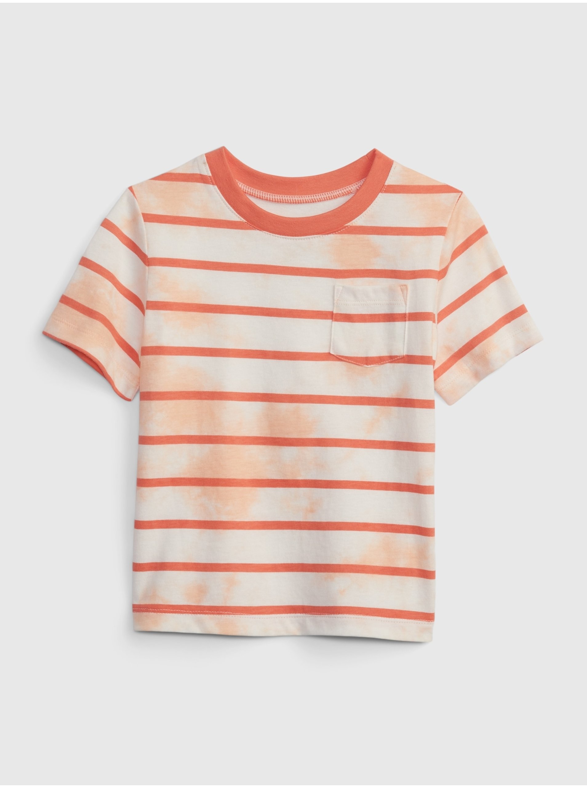Lacno Oranžové chlapčenské tričko pruhované GAP