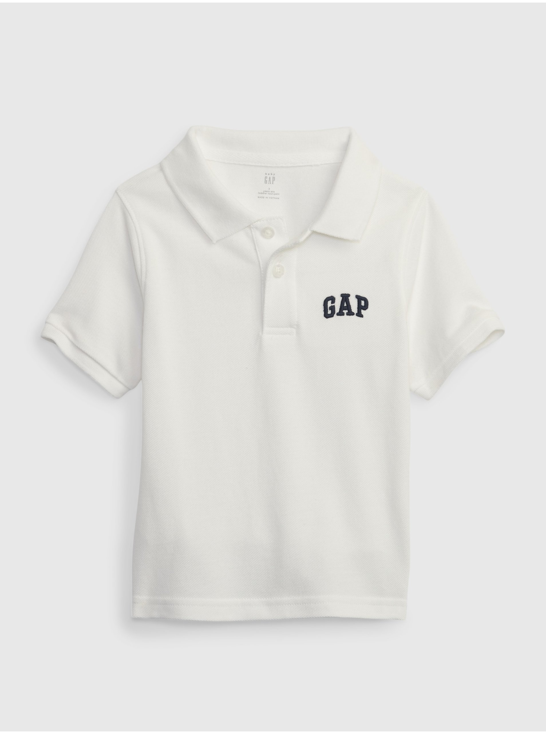 Levně Bílé klučičí polo tričko piké GAP