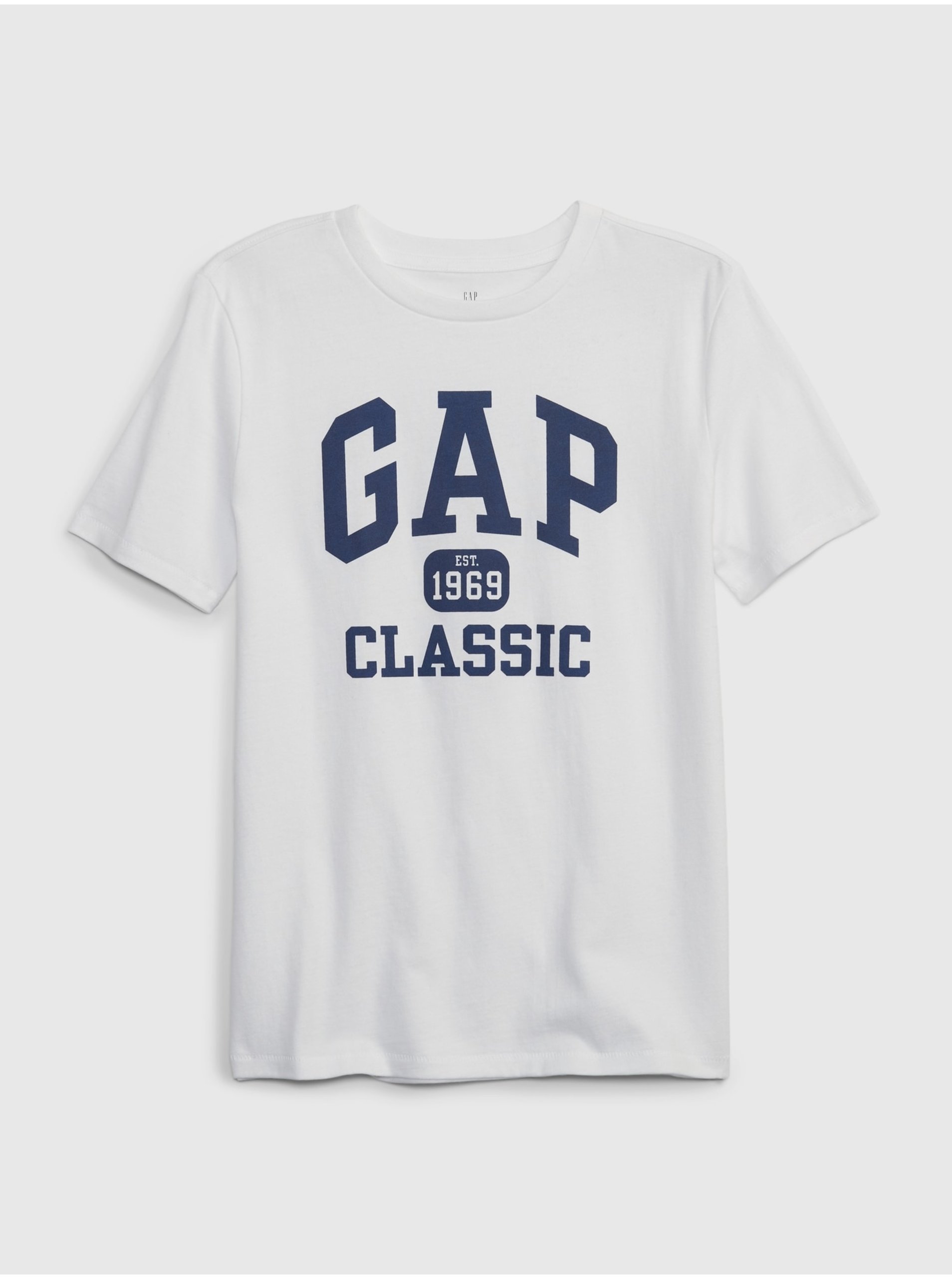 Lacno Biele chlapčenské tričko organic s logom GAP