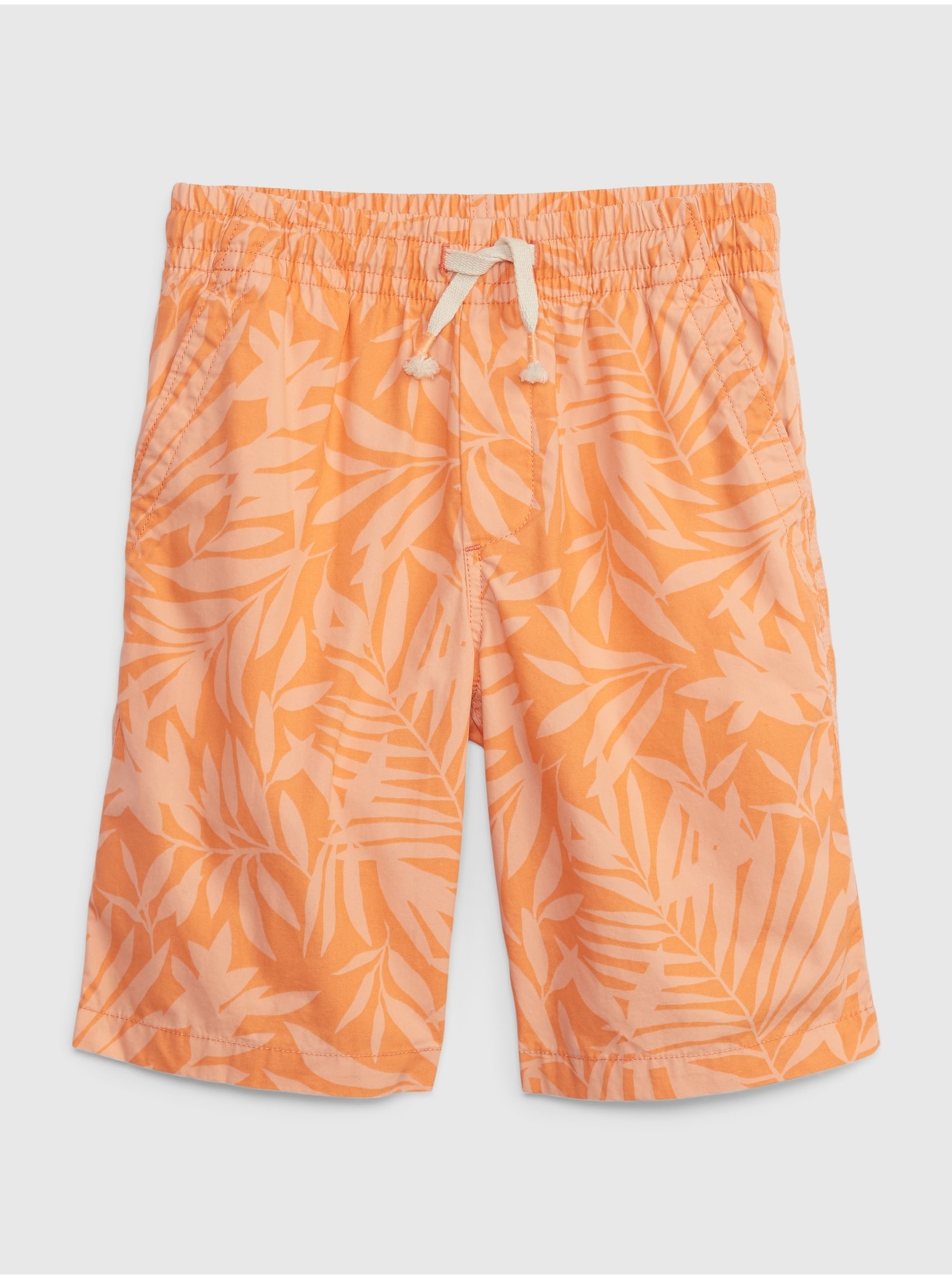 Lacno Oranžové chlapčenské šortky vzorované GAP