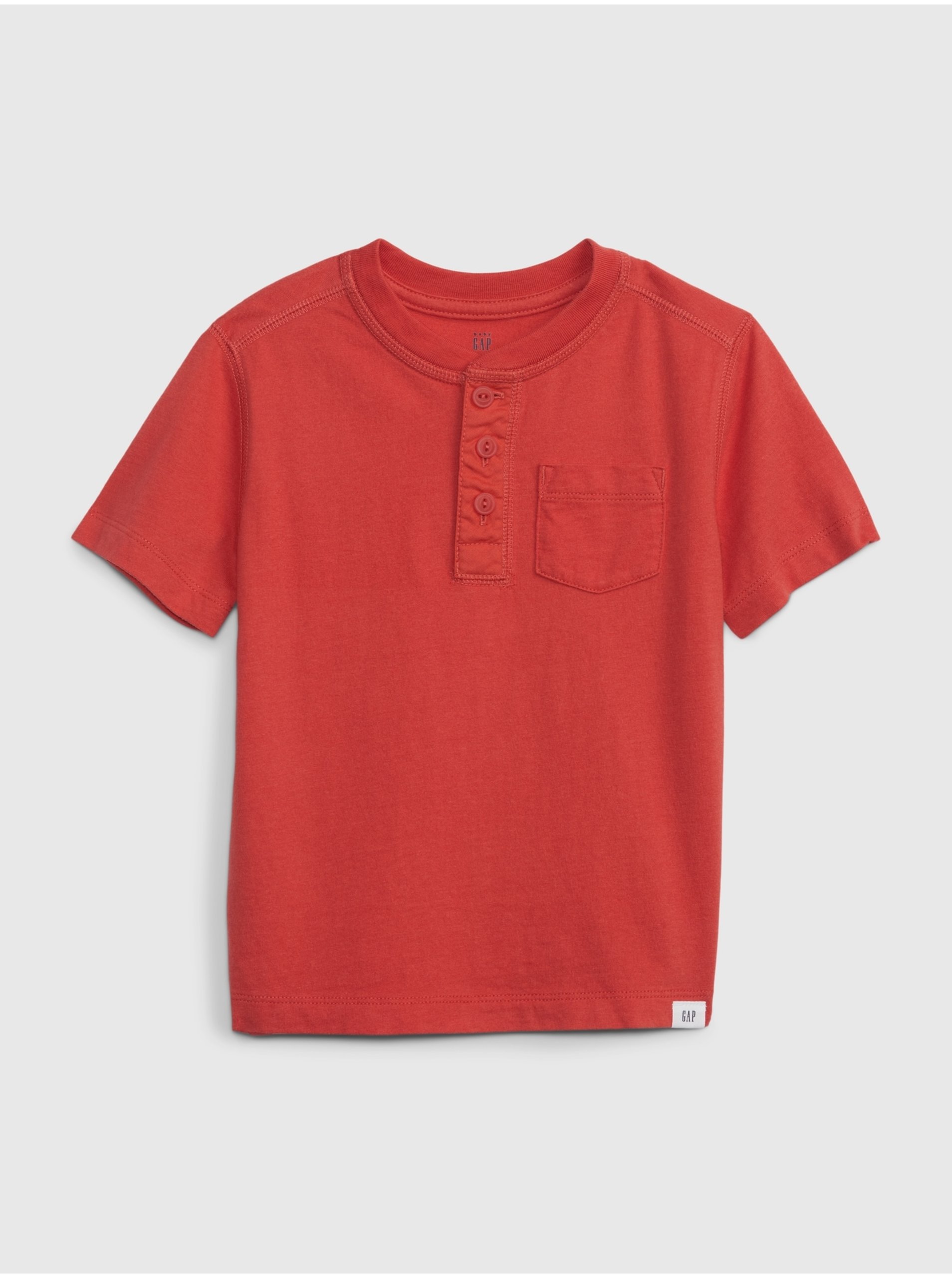 Levně Červené klučičí tričko henley GAP
