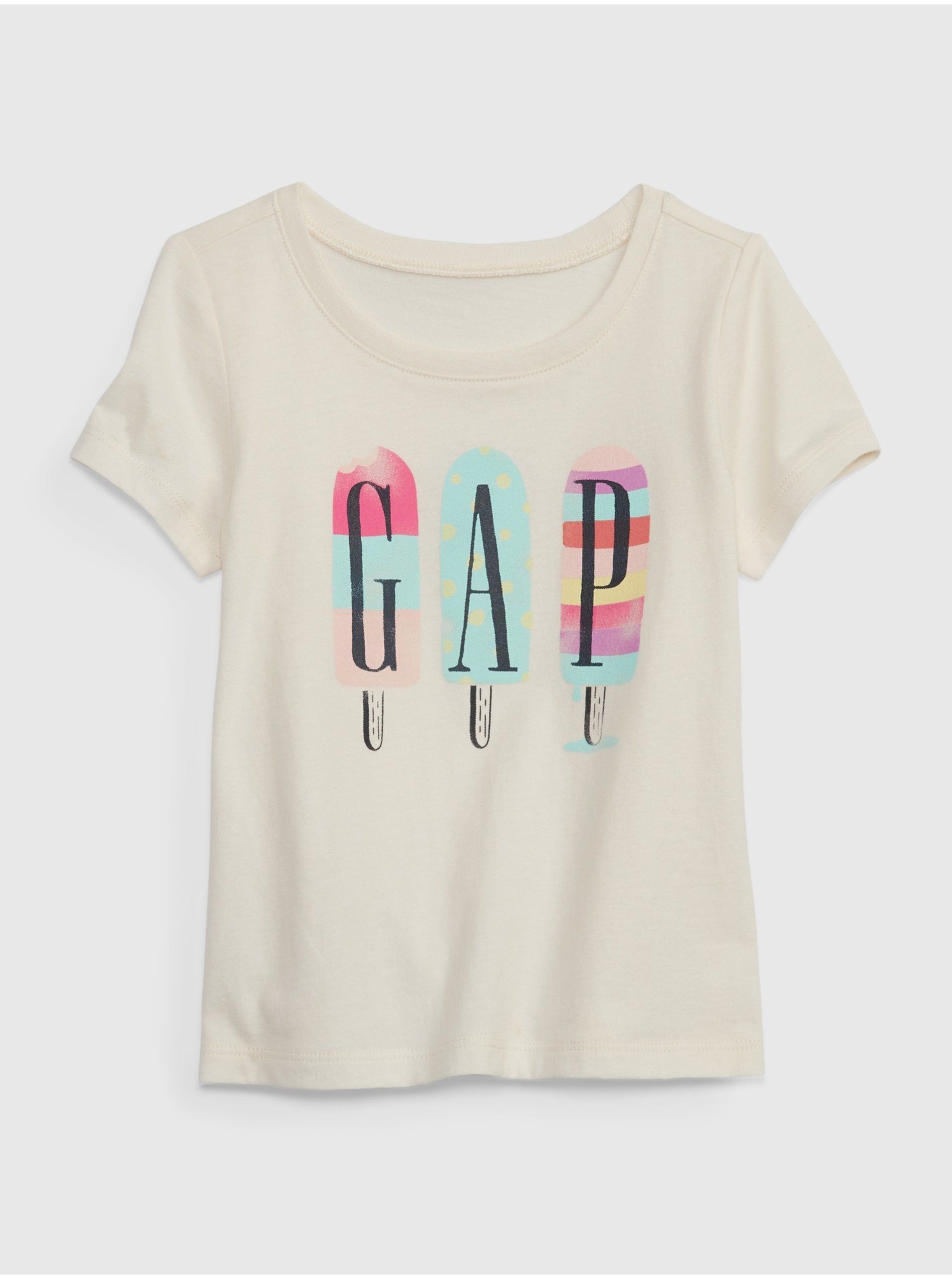 Lacno Béžové dievčenské tričko s logom Gap GAP