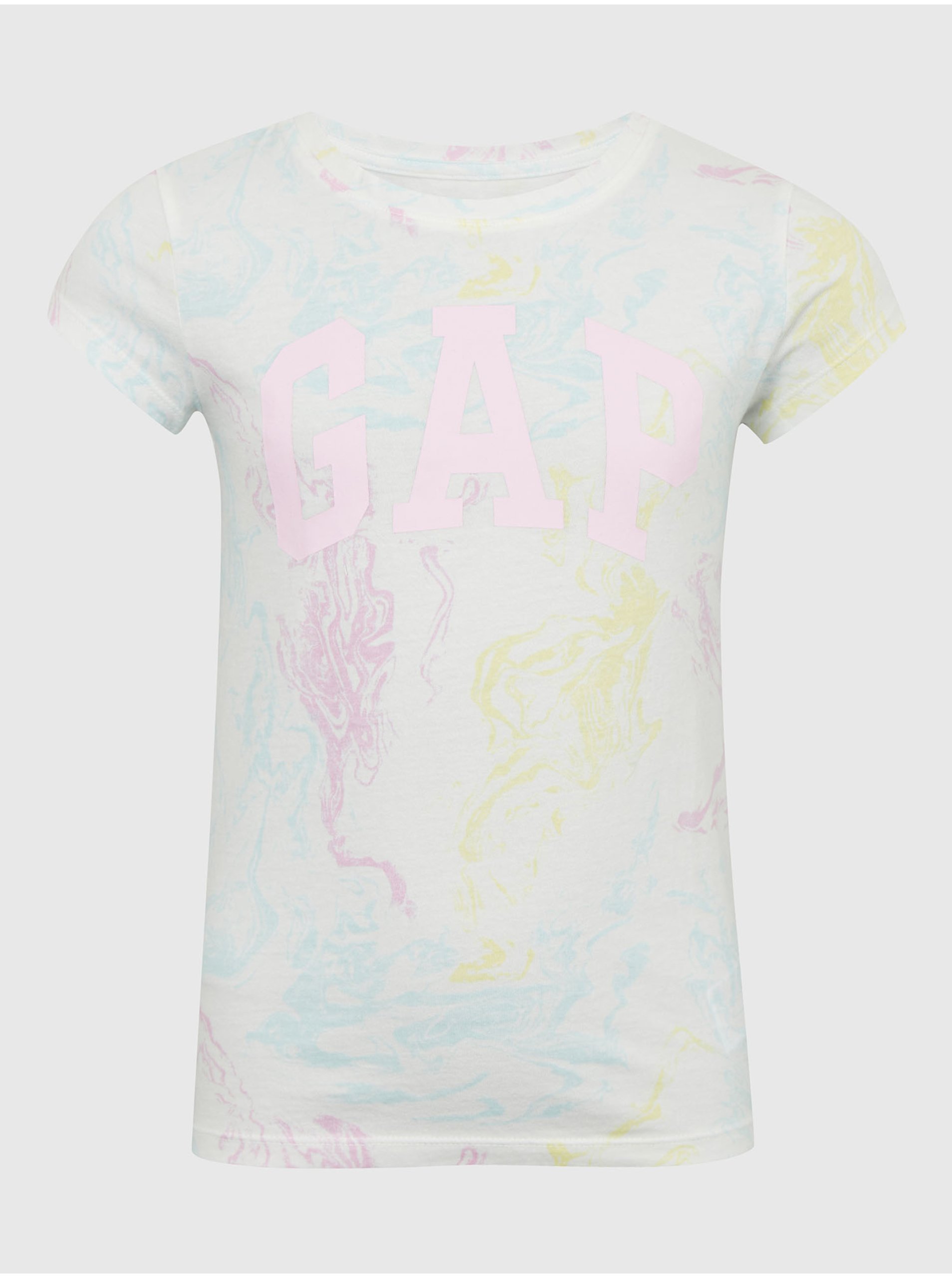 Lacno Smotanové dievčenské tričko s logom GAP