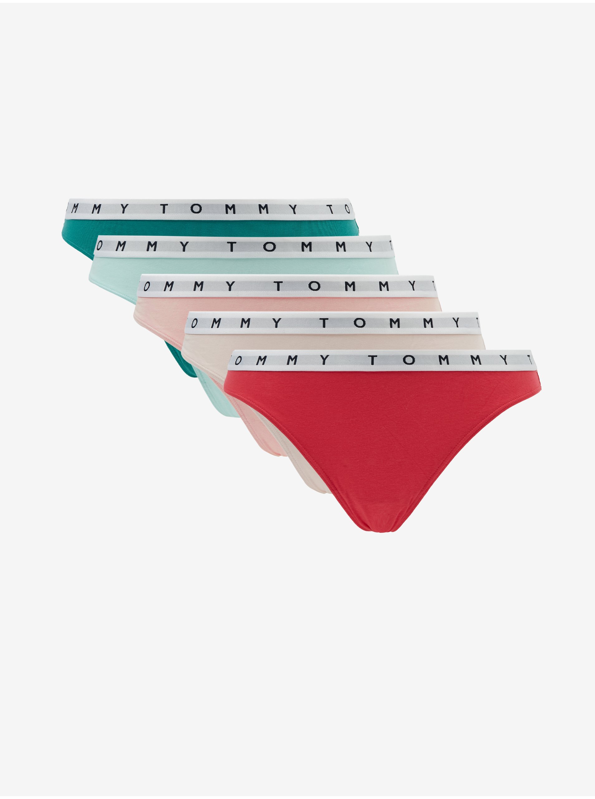E-shop Sada piatich táng v červenej, ružovej, modrej a zelenej farbe Tommy Hilfiger Underwear