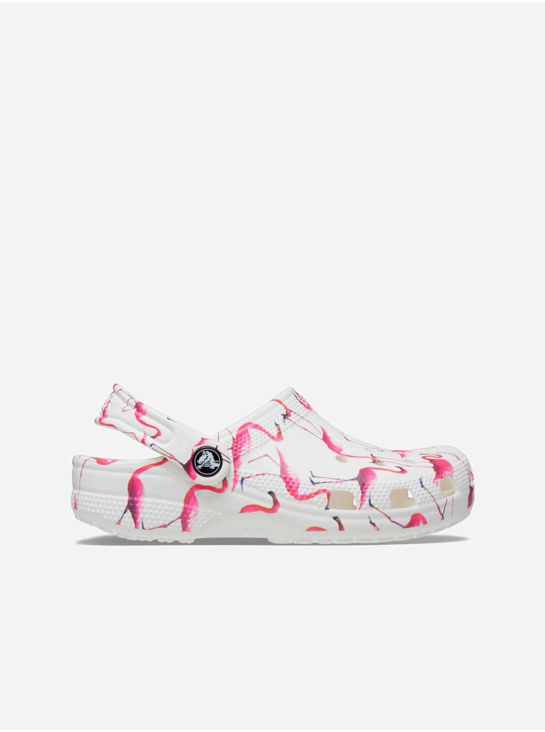 Lacno Biele dievčenské vzorované papuče Crocs