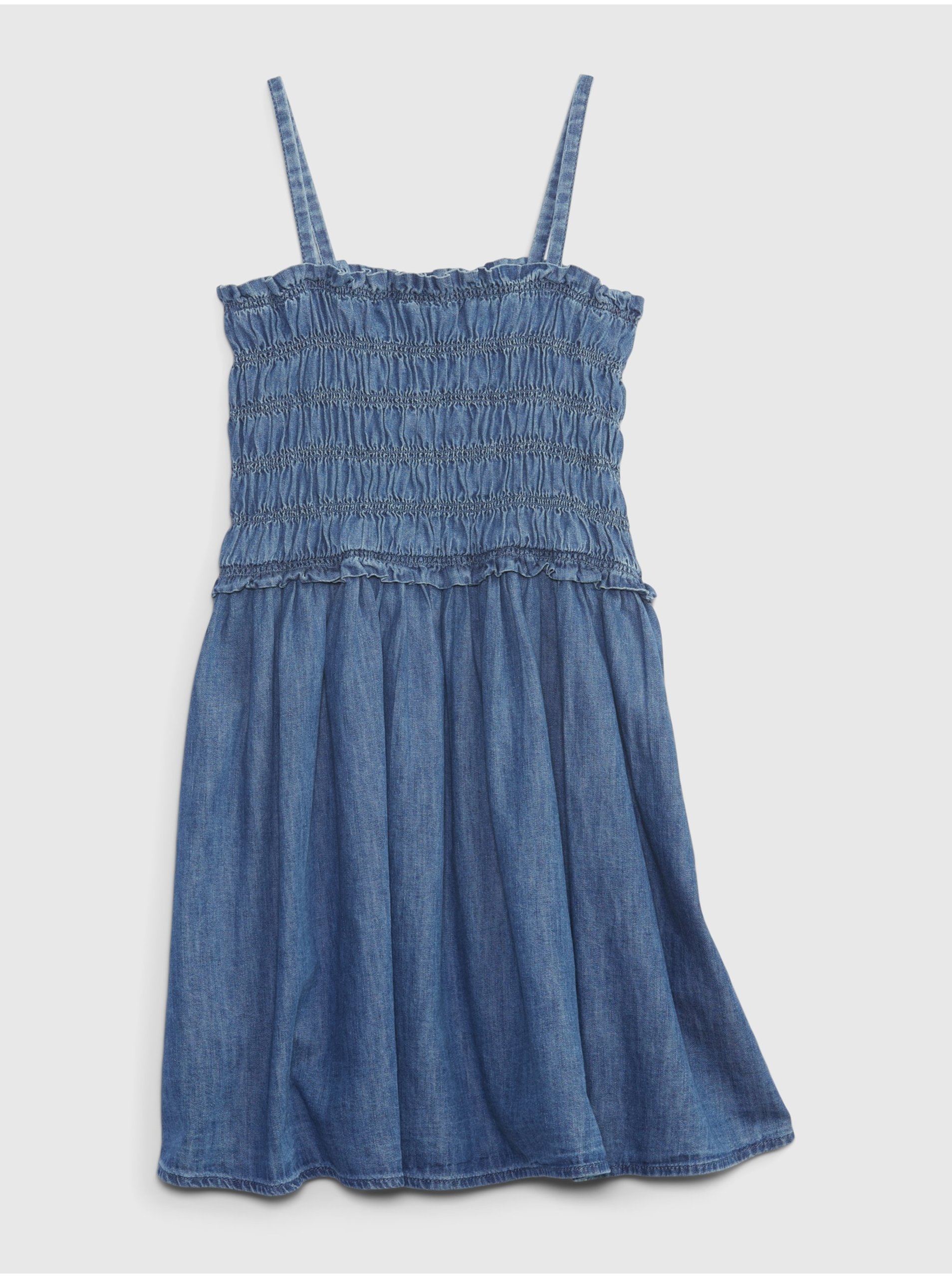 Levně Modré holčičí džínové šaty na ramínka GAP