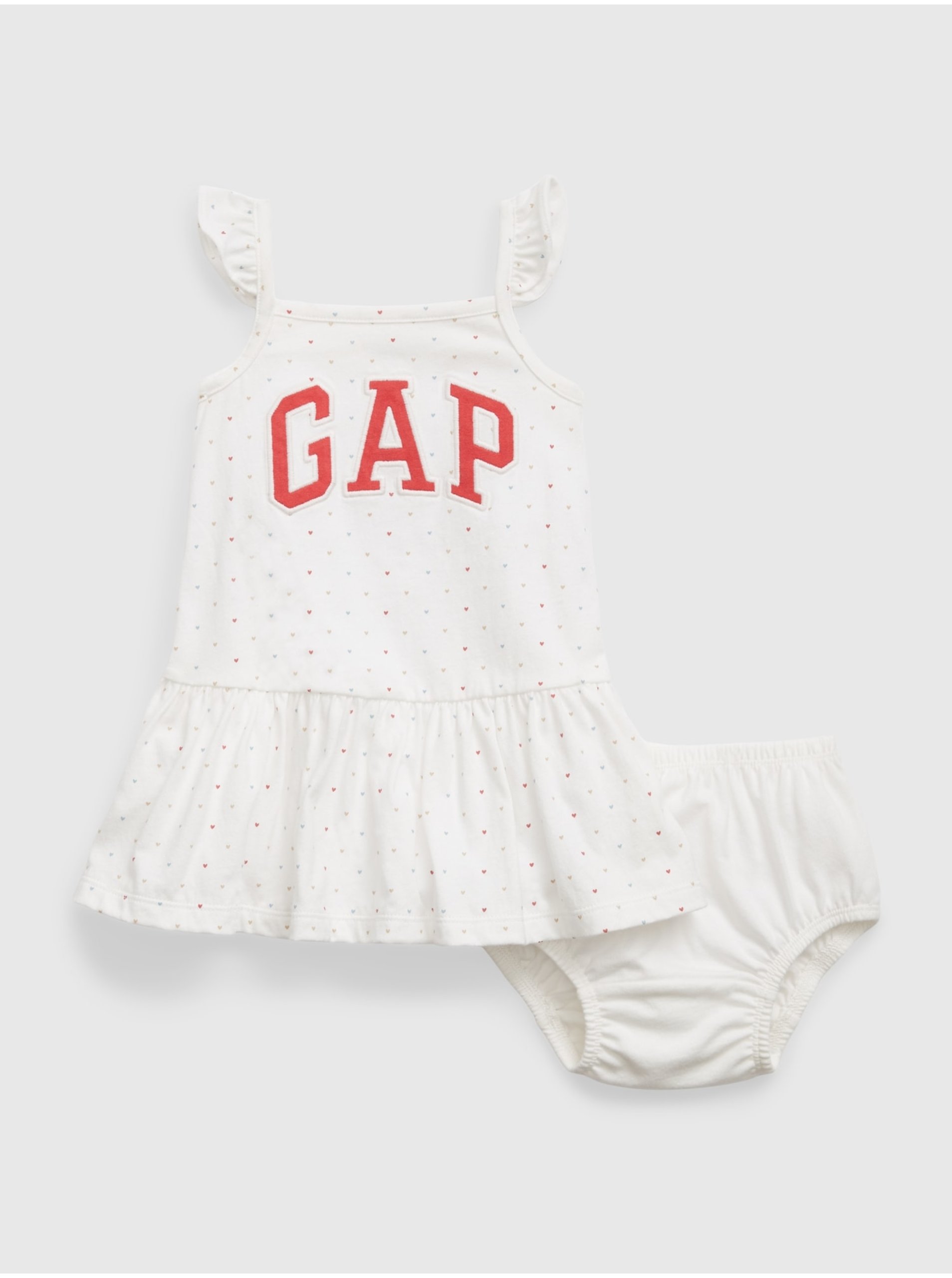 Lacno Biele dievčenské šaty s logom GAP
