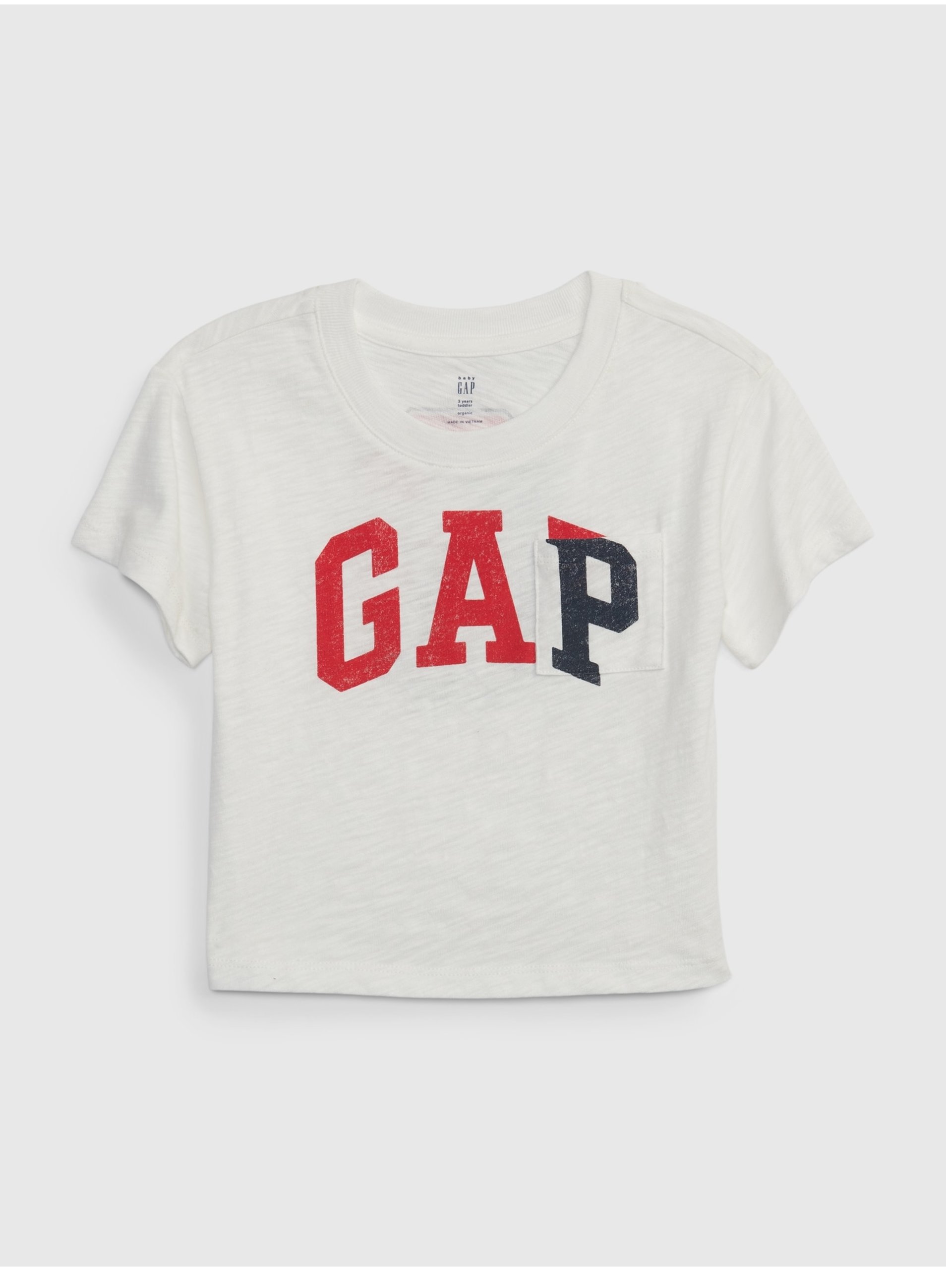 Levně Bílé holčičí tričko s logem GAP GAP