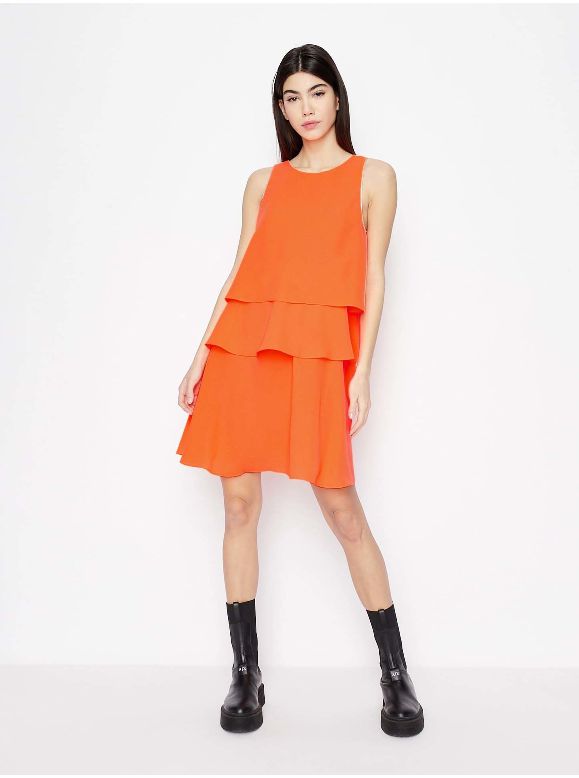 Lacno Oranžové šaty Armani Exchange