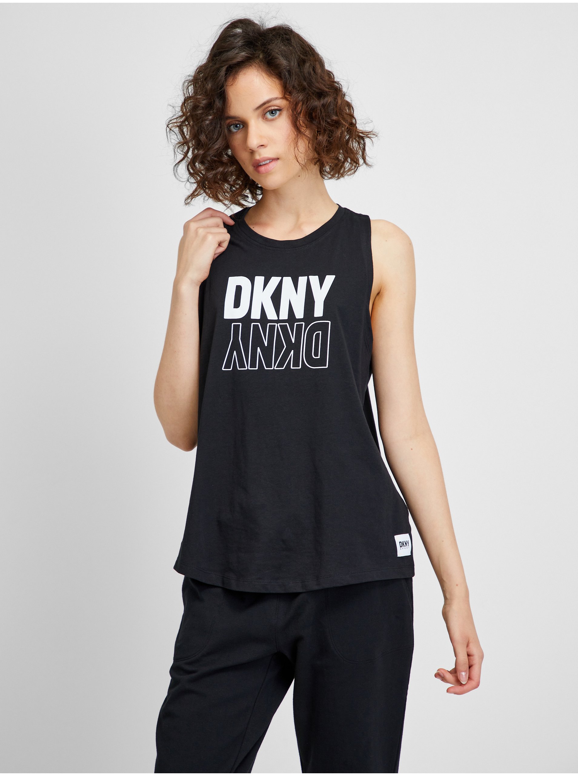 Levně Černé dámské tílko DKNY