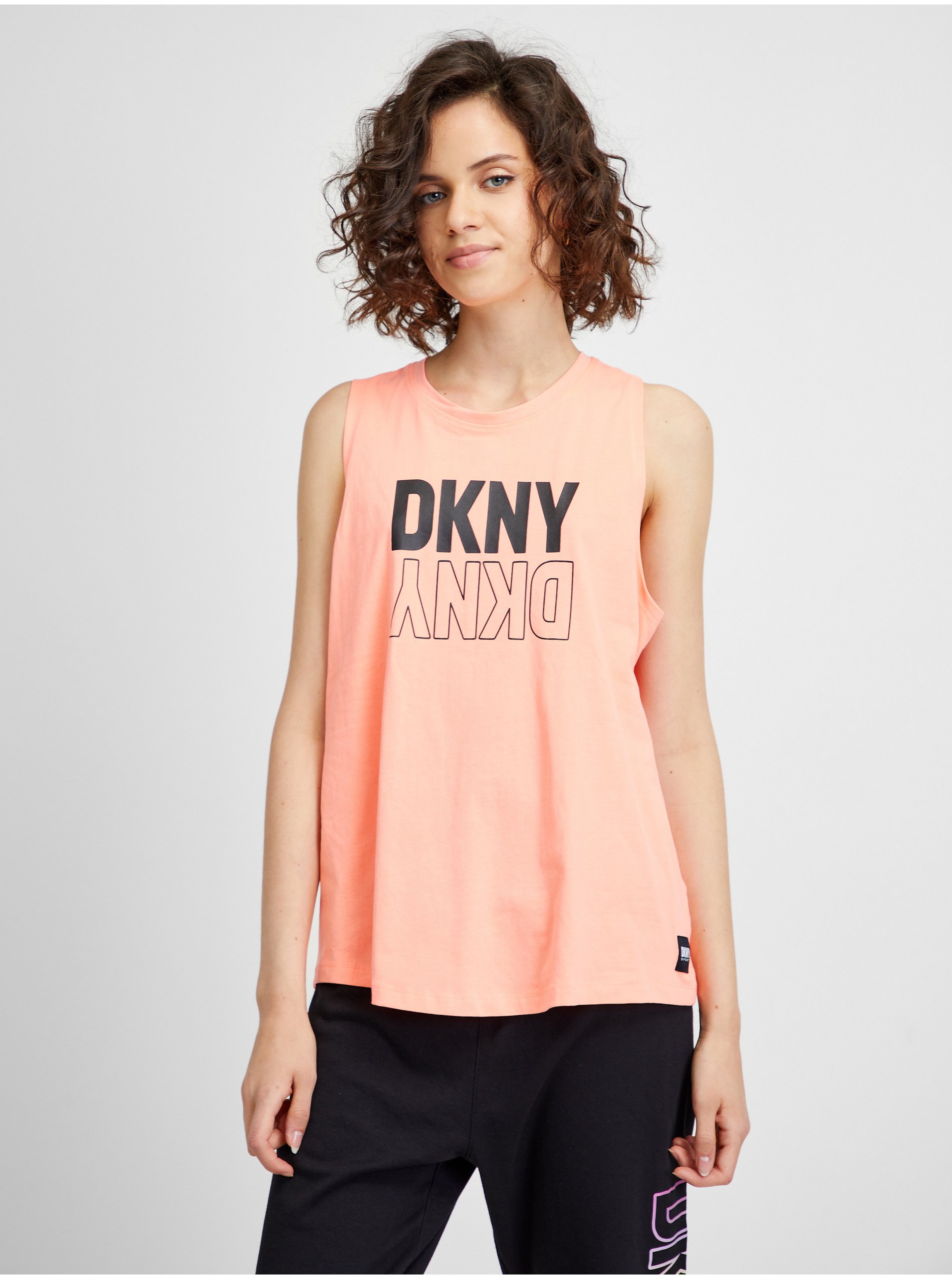 Lacno Marhuľové dámske tielko DKNY
