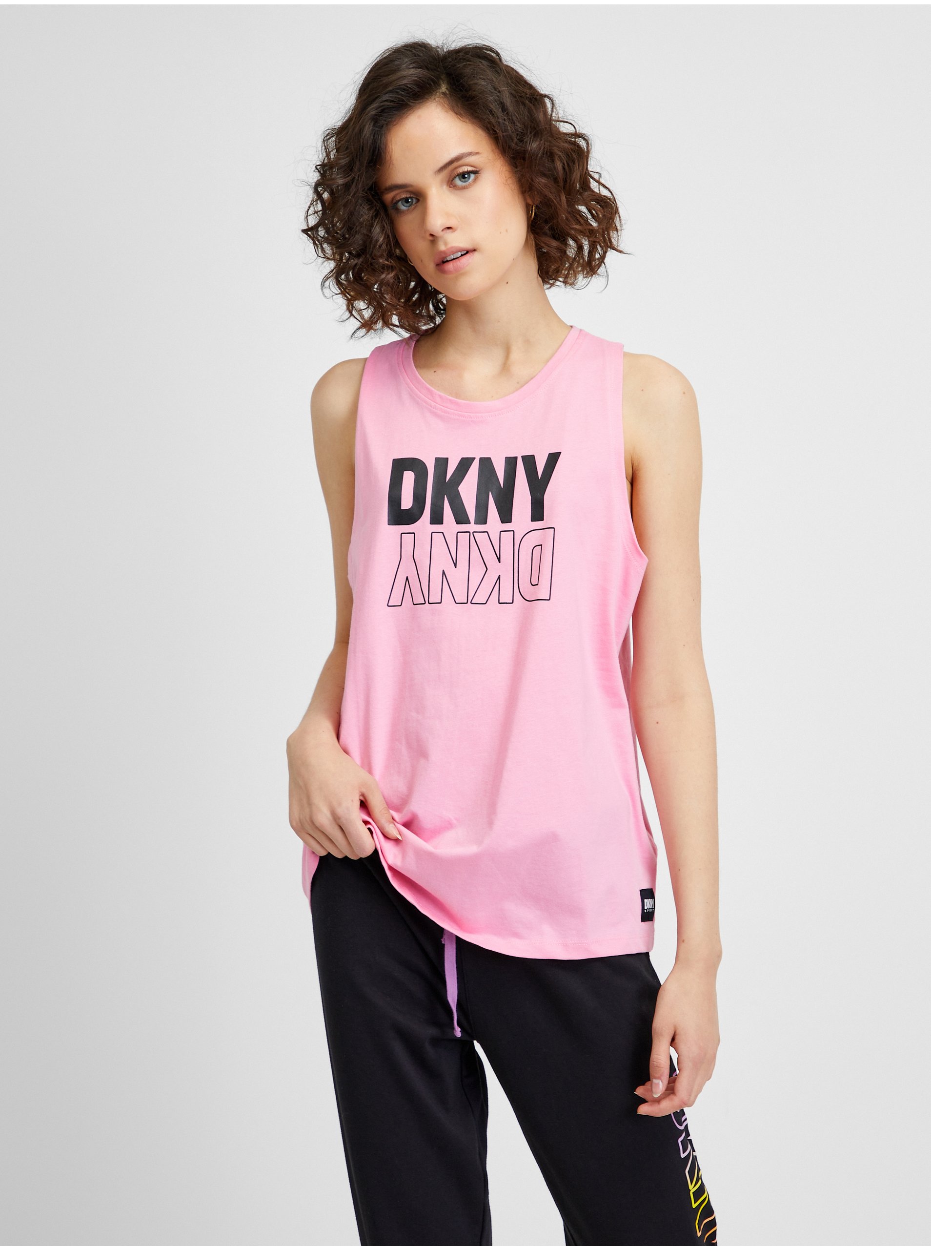 Levně Růžové dámské tílko DKNY