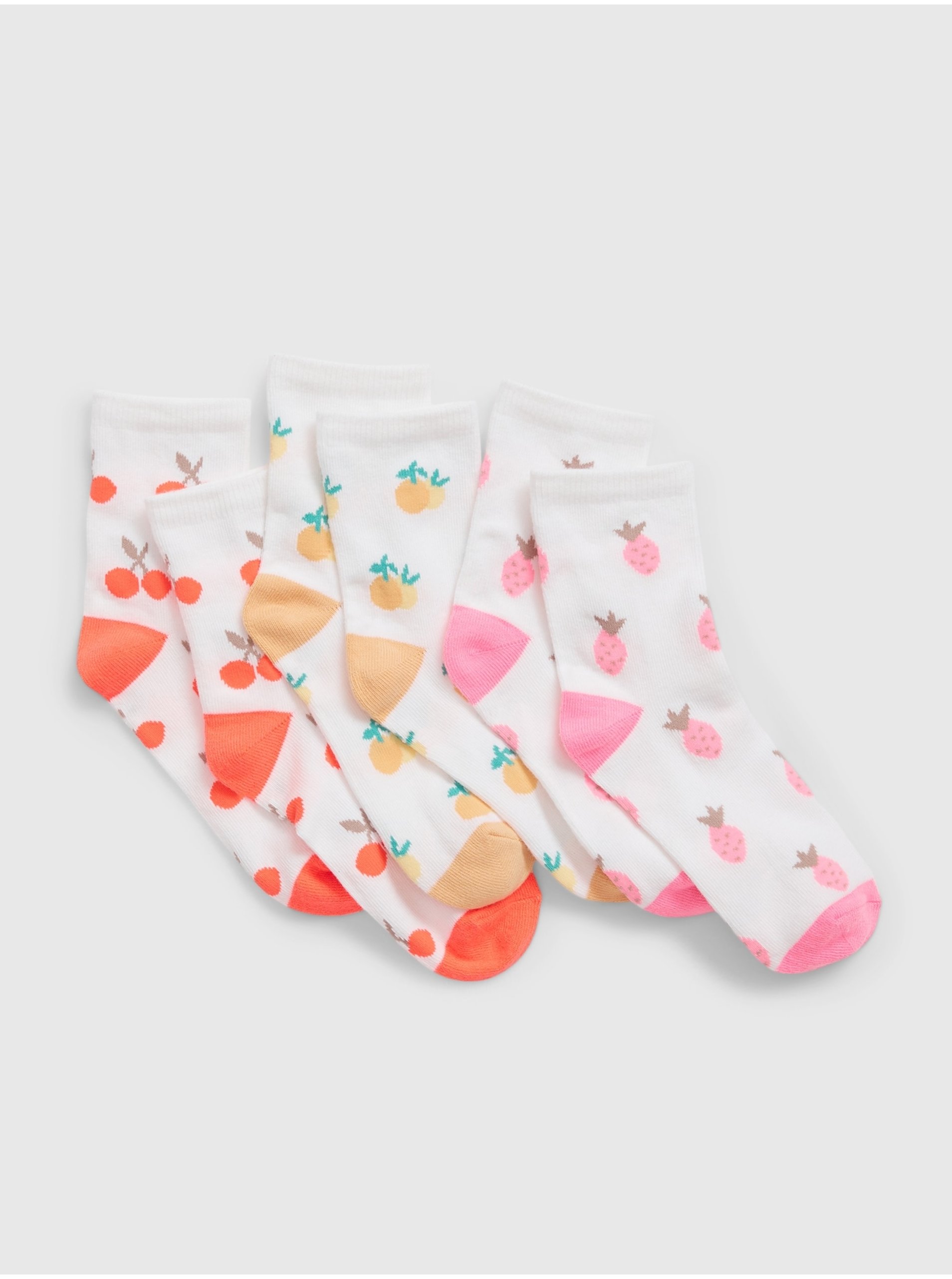 Lacno Farebné detské ponožky s ovocím GAP, 3 páry