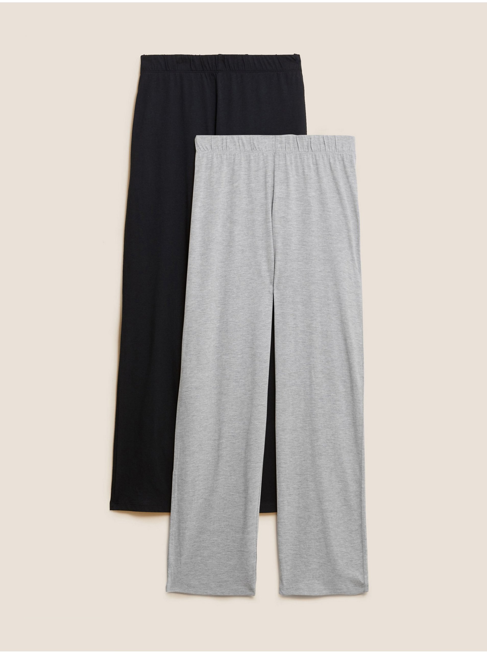 Lacno 2 ks pyžamových nohavíc z bavlny a modalu s technológiou Cool Comfort™ Marks & Spencer šedá