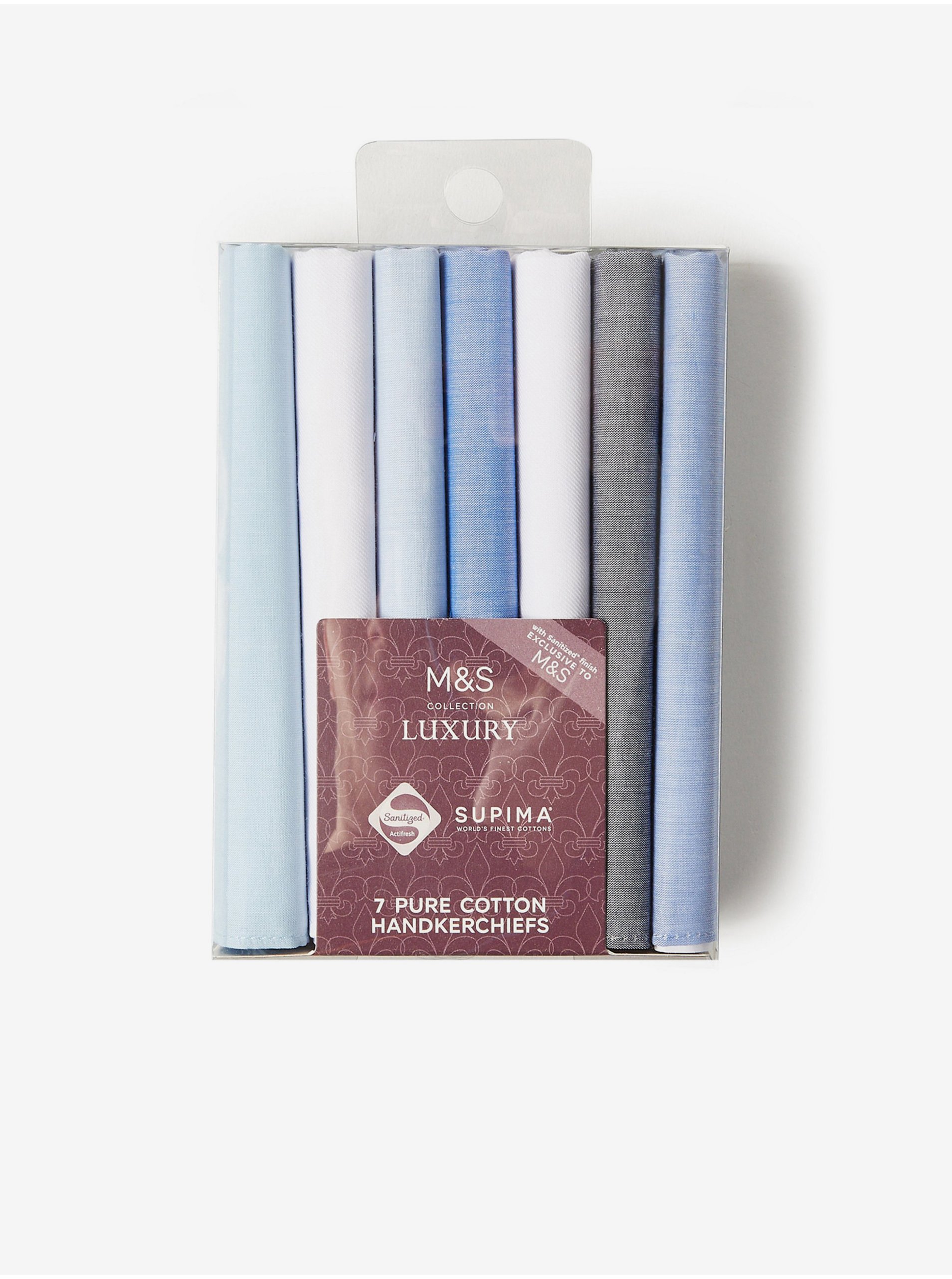 Lacno 7 kusov antibakteriálnych vreckoviek z prémiovej bavlny s úpravou Sanitized Finish® Marks & Spencer modrá