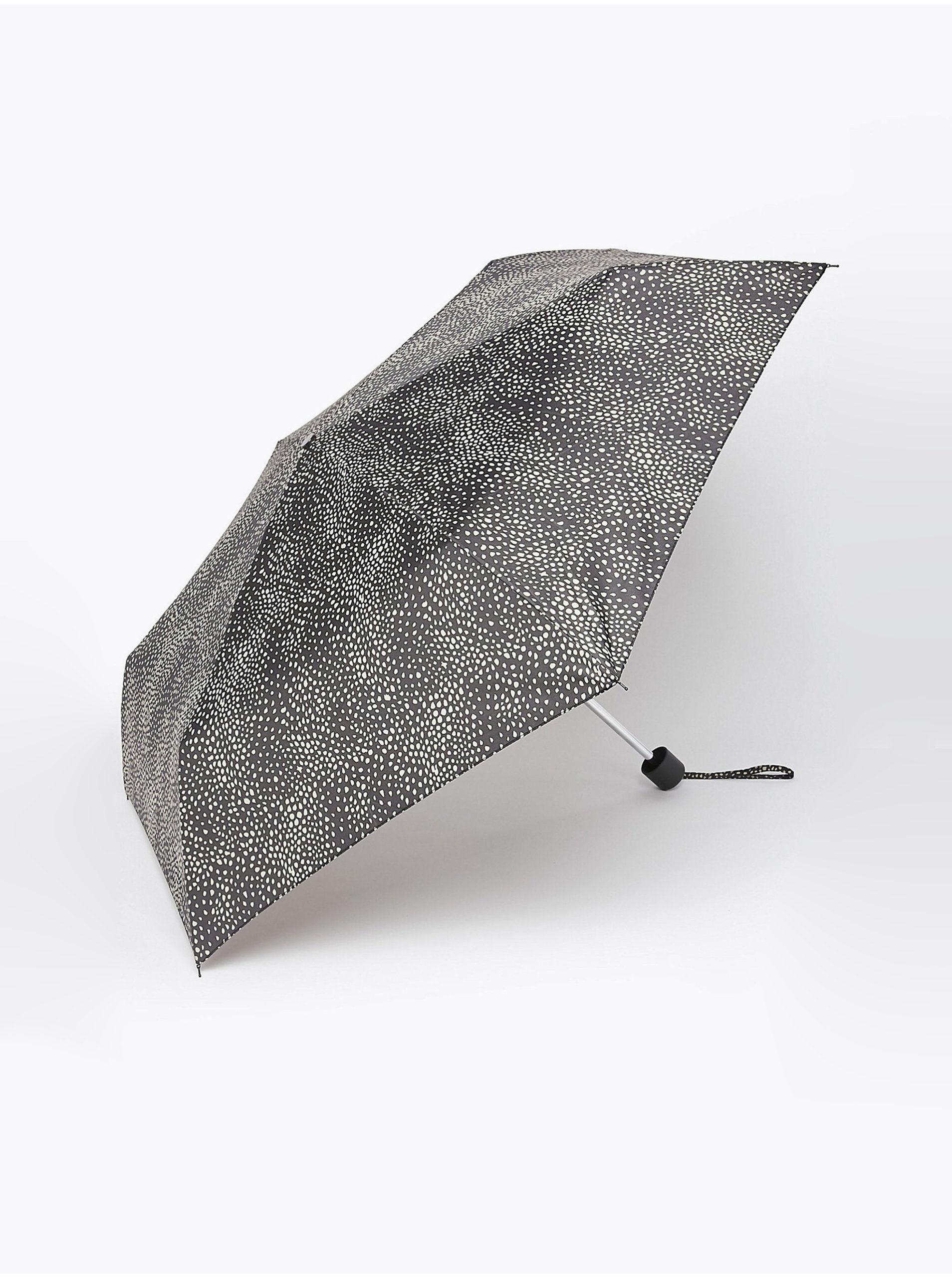 Levně Puntíkovaný pevný deštník Marks & Spencer černá