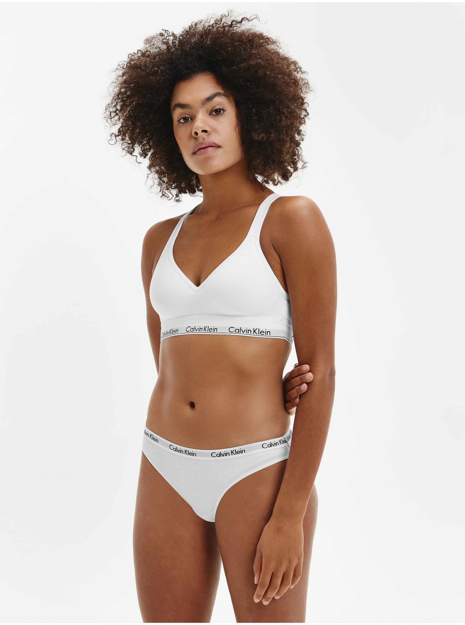 Levně Bílá dámská podprsenka Calvin Klein Underwear